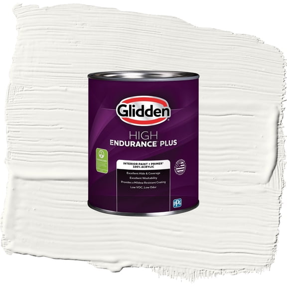Glidden High Endurance Plus Commercial White Flat Interior Paint and Primer, 1 Quart