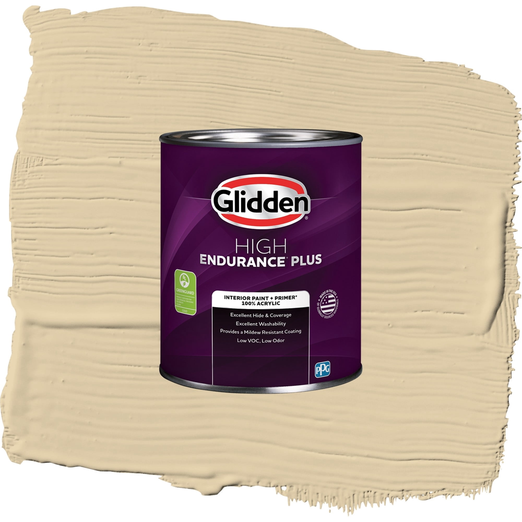 Glidden HEP Cookie Dough / Beige, Flat Interior Paint with Primer, 1 Quart
