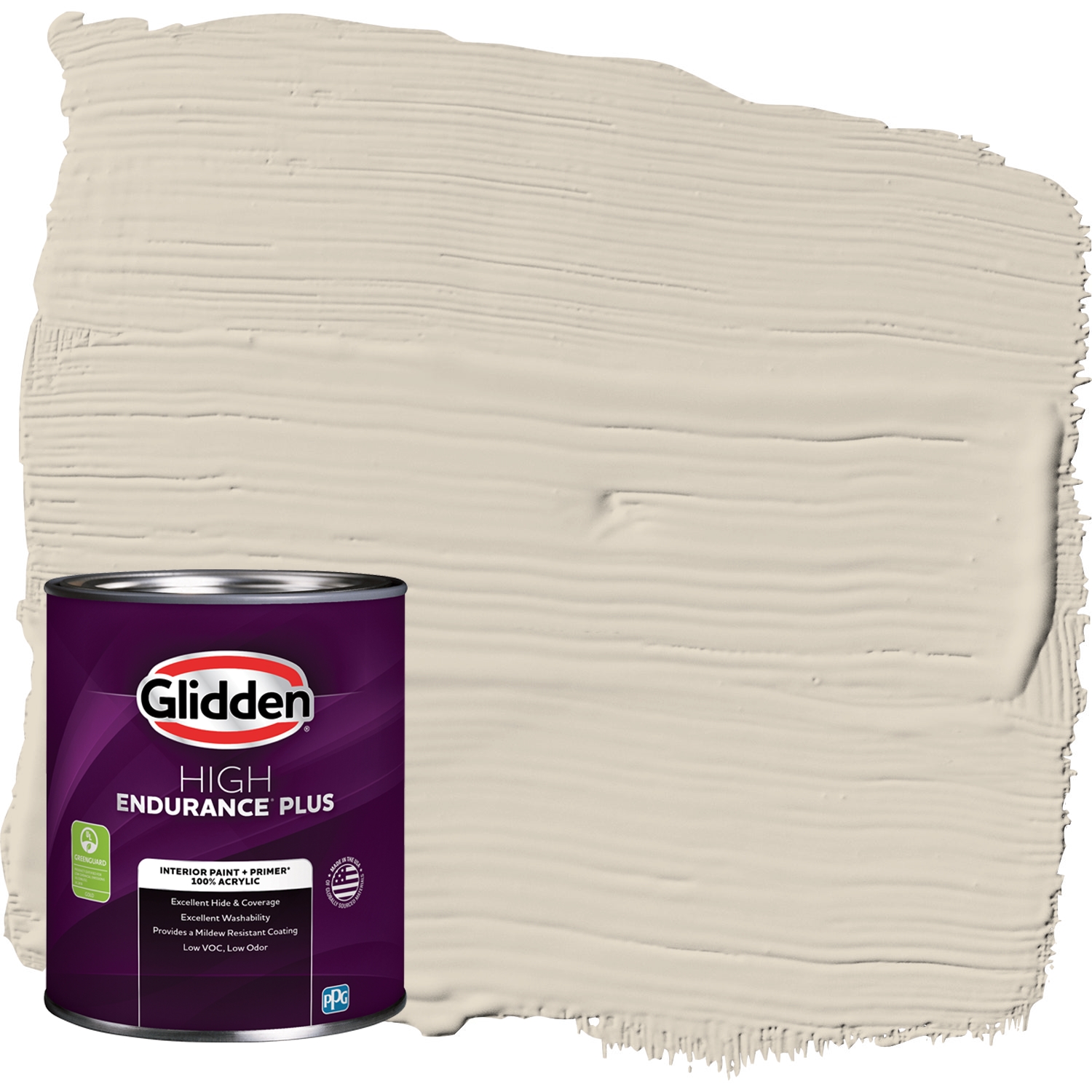 Glidden HEP Interior Paint + Primer Cool Concrete / Beige, Flat, 1