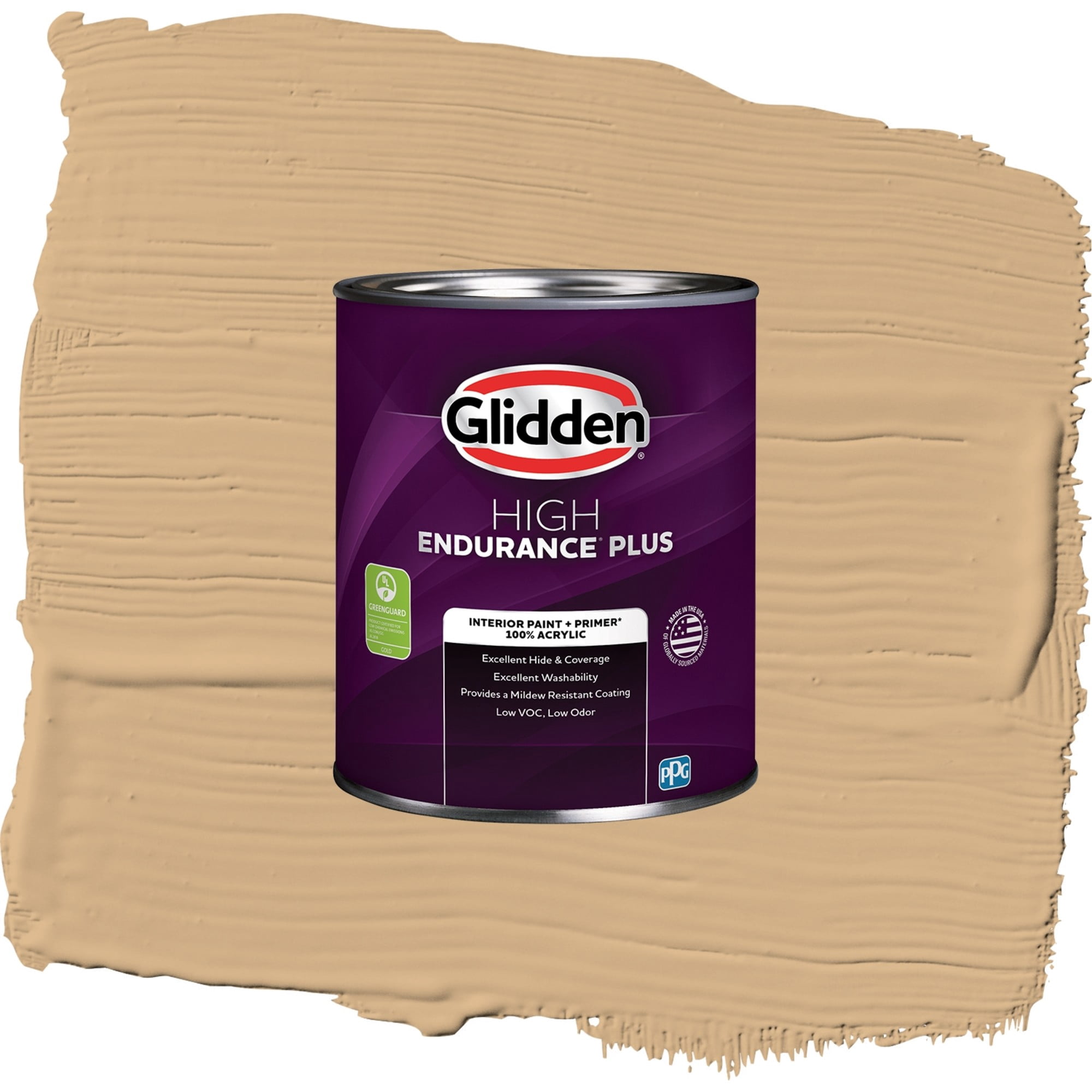 Glidden HEP Cracker Bitz / Beige, Flat Interior Paint with Primer, 1 Quart