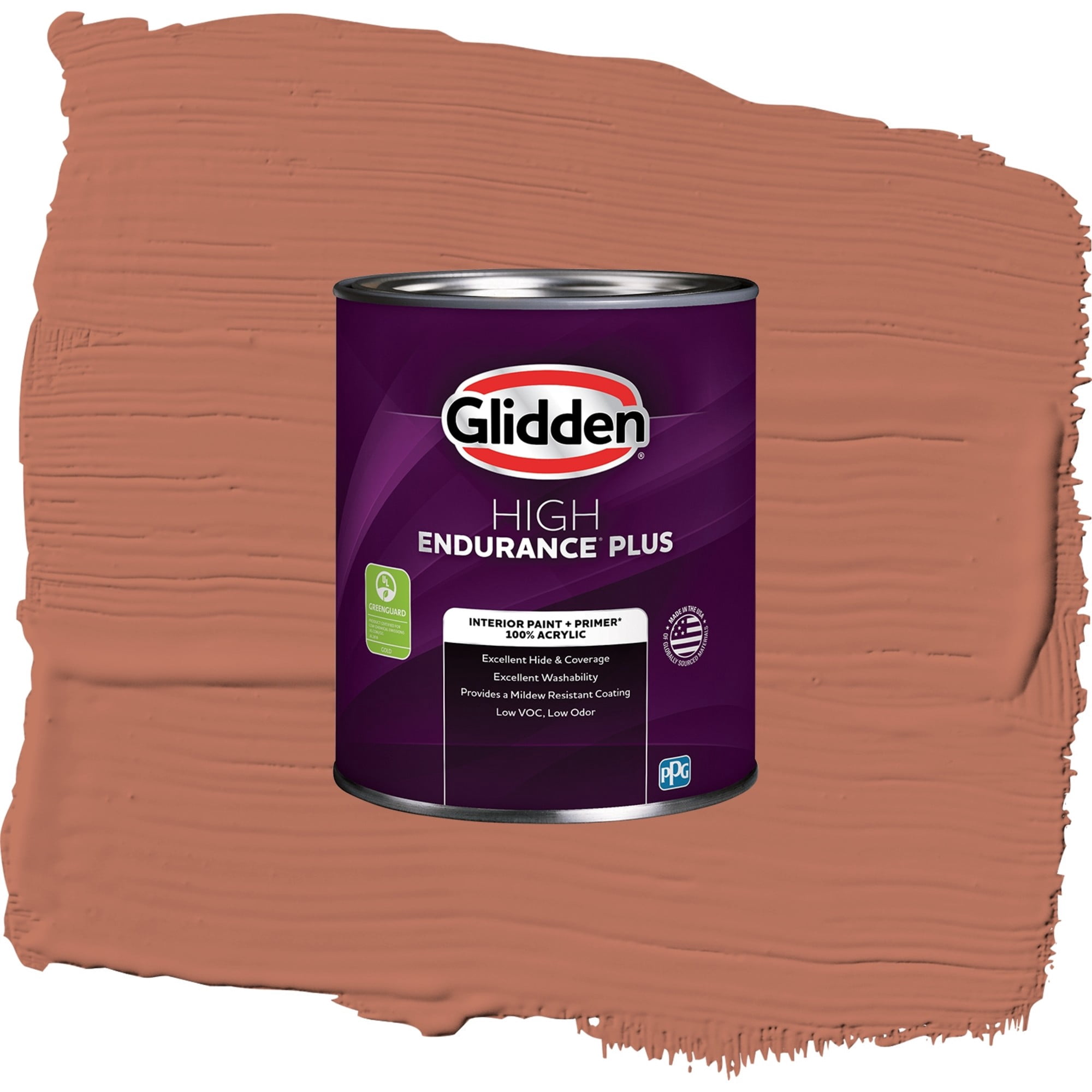 Glidden HEP Crushed Cinnamon / Orange, Semi-Gloss Interior Paint with Primer, 1 Quart