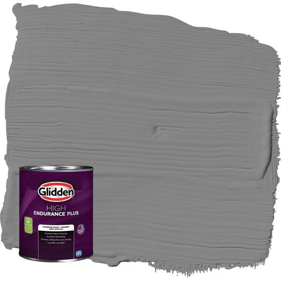 Glidden HEP Dover Gray / Grey, Flat Interior Paint with Primer, 1 Quart