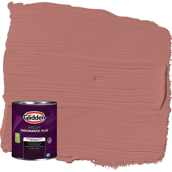 Glidden HEP Earth Rose / Red Semi-Gloss Interior Paint with Primer, 1 Quart