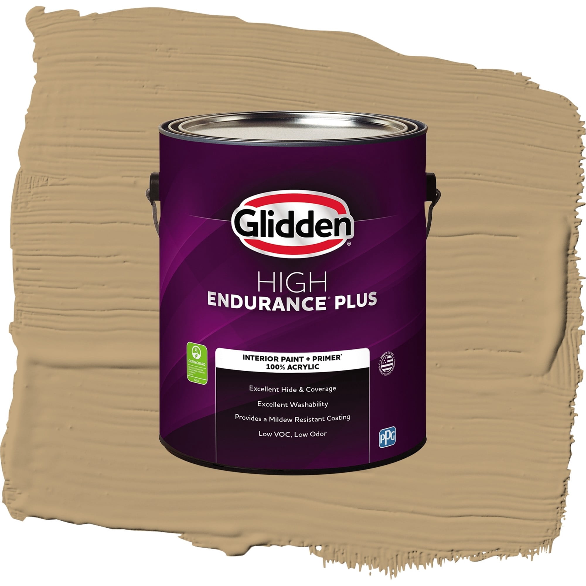 Glidden HEP Earthy Ocher / Beige, Flat Interior Paint with Primer, 1 Gallon