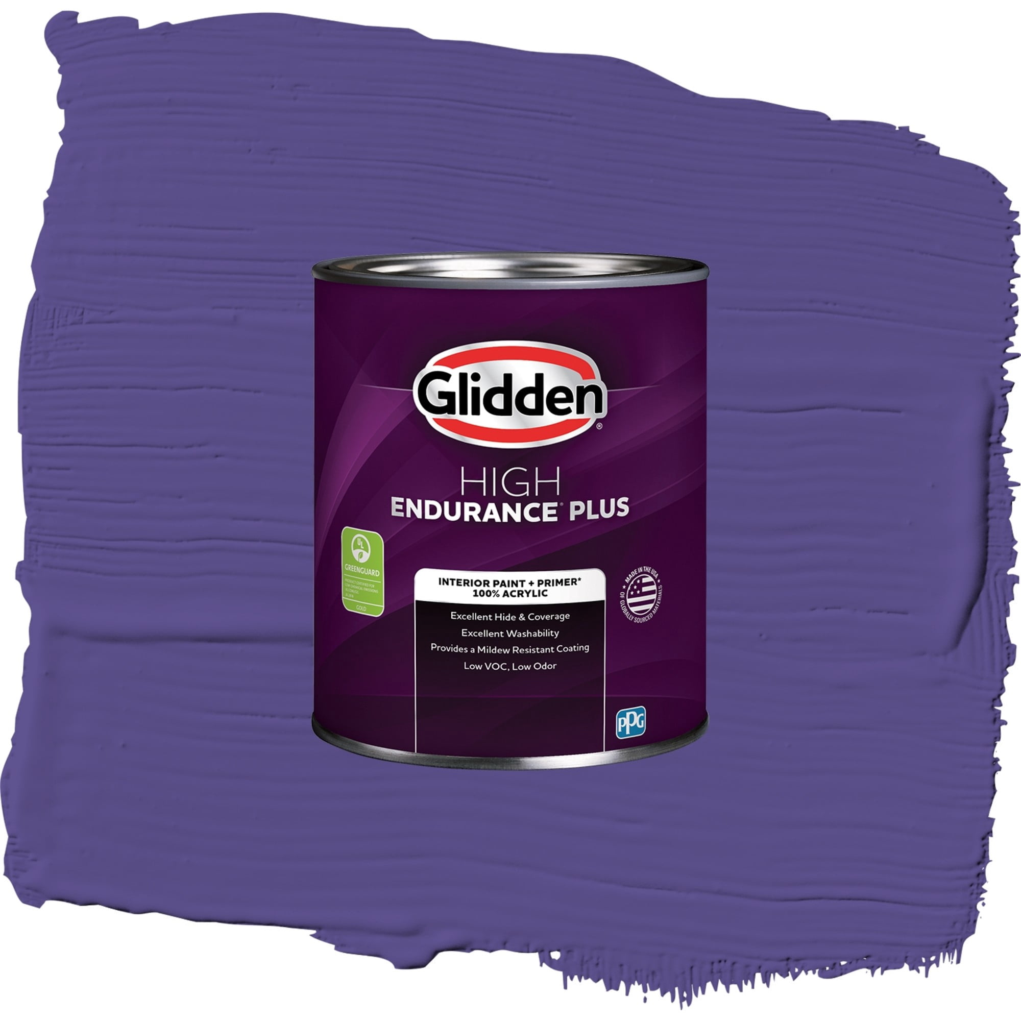 Glidden High Endurance Plus Eggplant Flat Interior Paint and Primer, 1 Quart