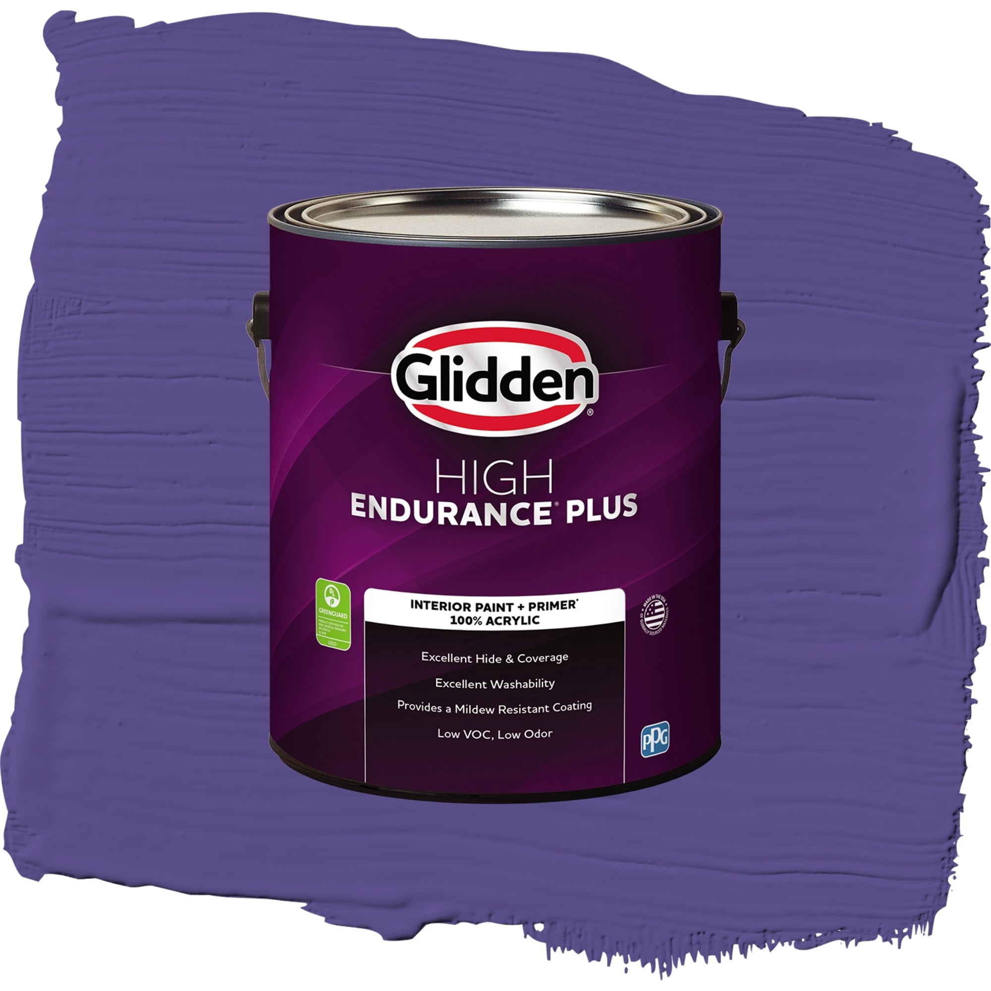 Glidden High Endurance Plus Eggplant Semi Gloss Interior Paint and Primer, 1 Gallon