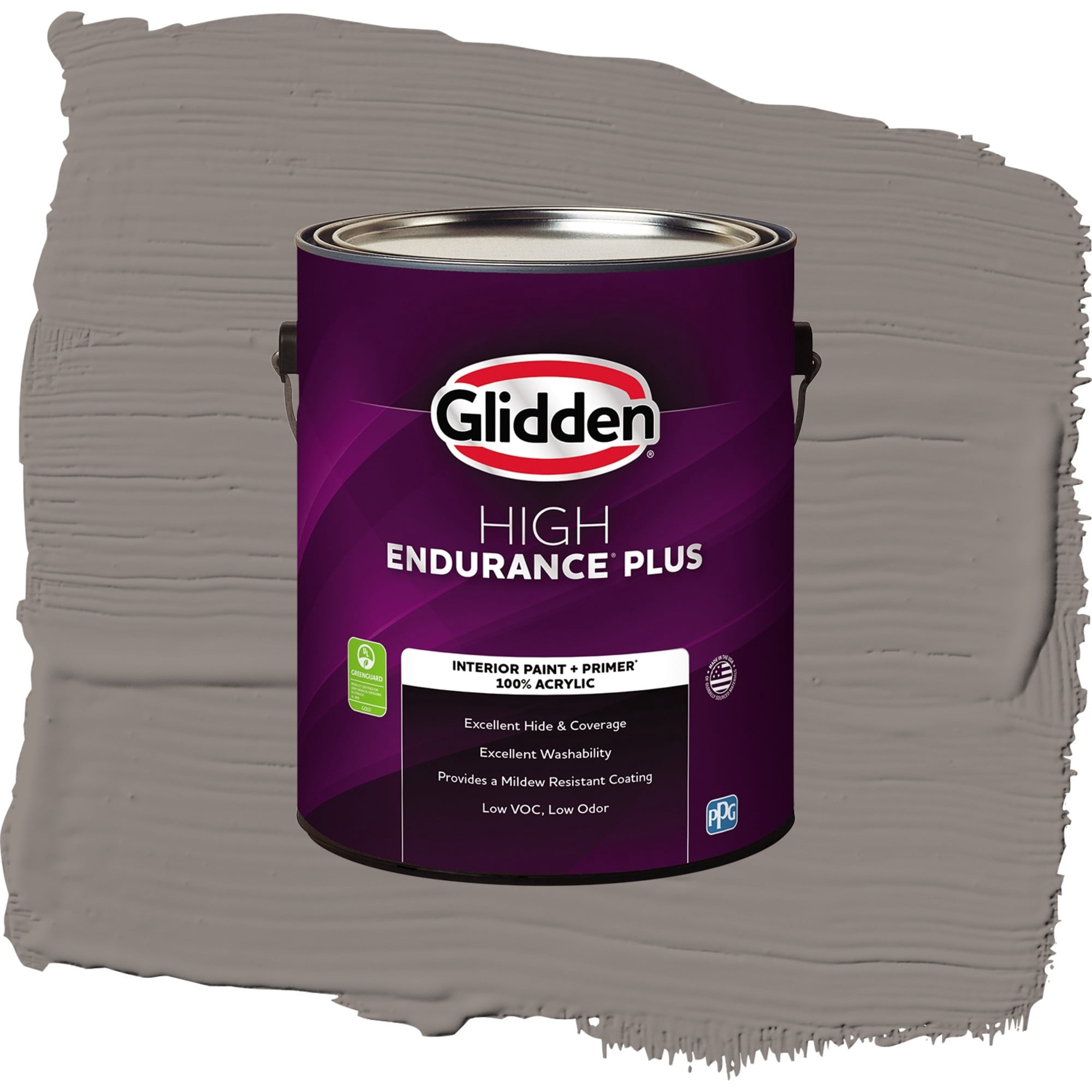 Glidden HEP Elephant Gray / Grey, Eggshell Interior Paint with Primer, 1 Gallon