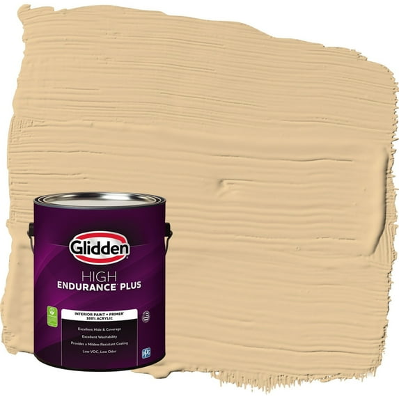 Glidden HEP Faint Fawn / Yellow Semi-Gloss Interior Paint with Primer, 1 Gallon