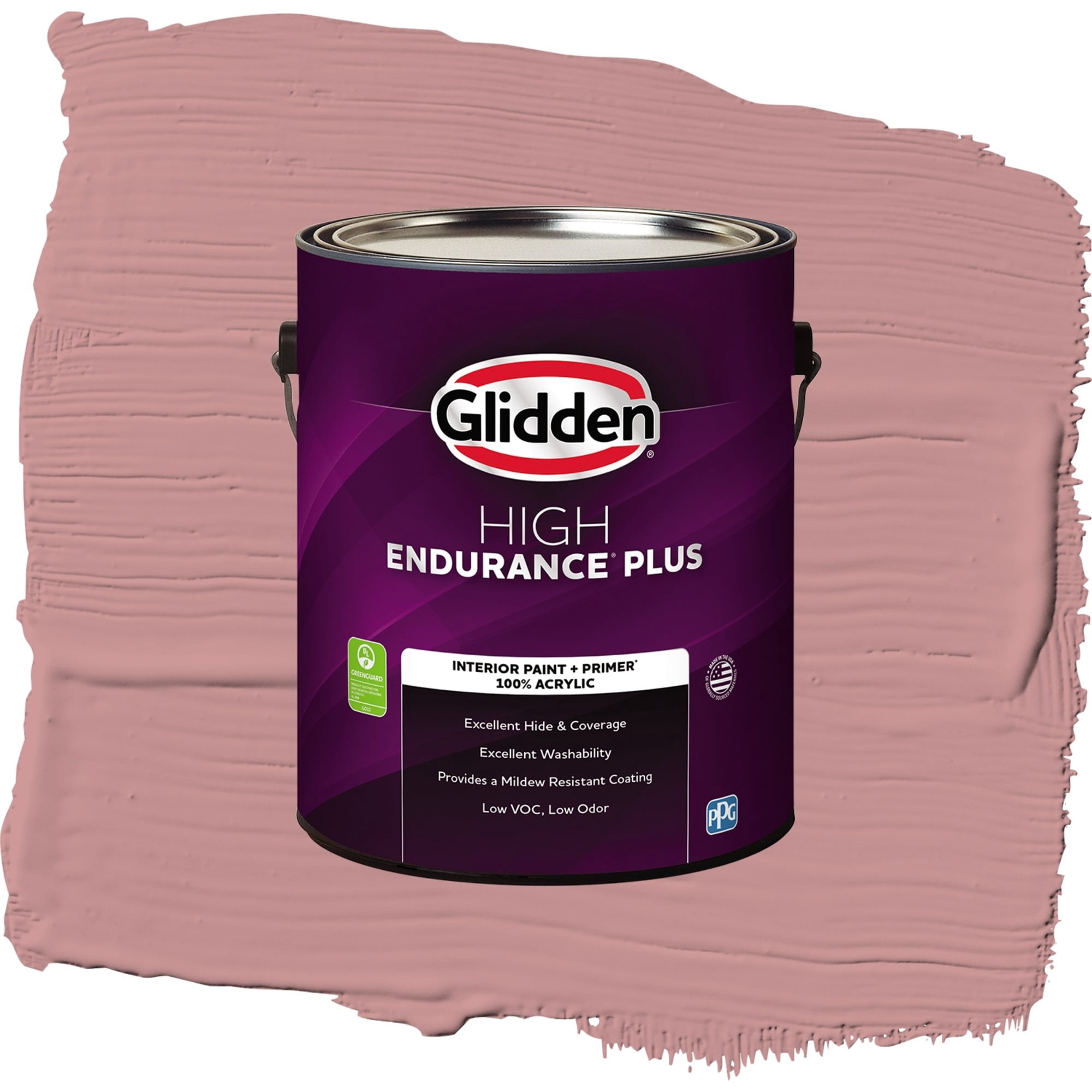 Glidden HEP Floral Tapestry / Pink, Semi-Gloss Interior Paint with Primer, 1 Gallon