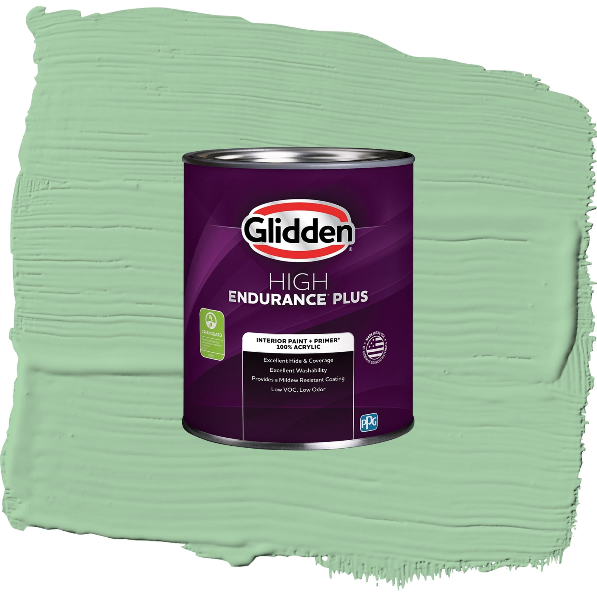Glidden HEP French Market / Green, Flat Interior Paint with Primer, 1 Quart