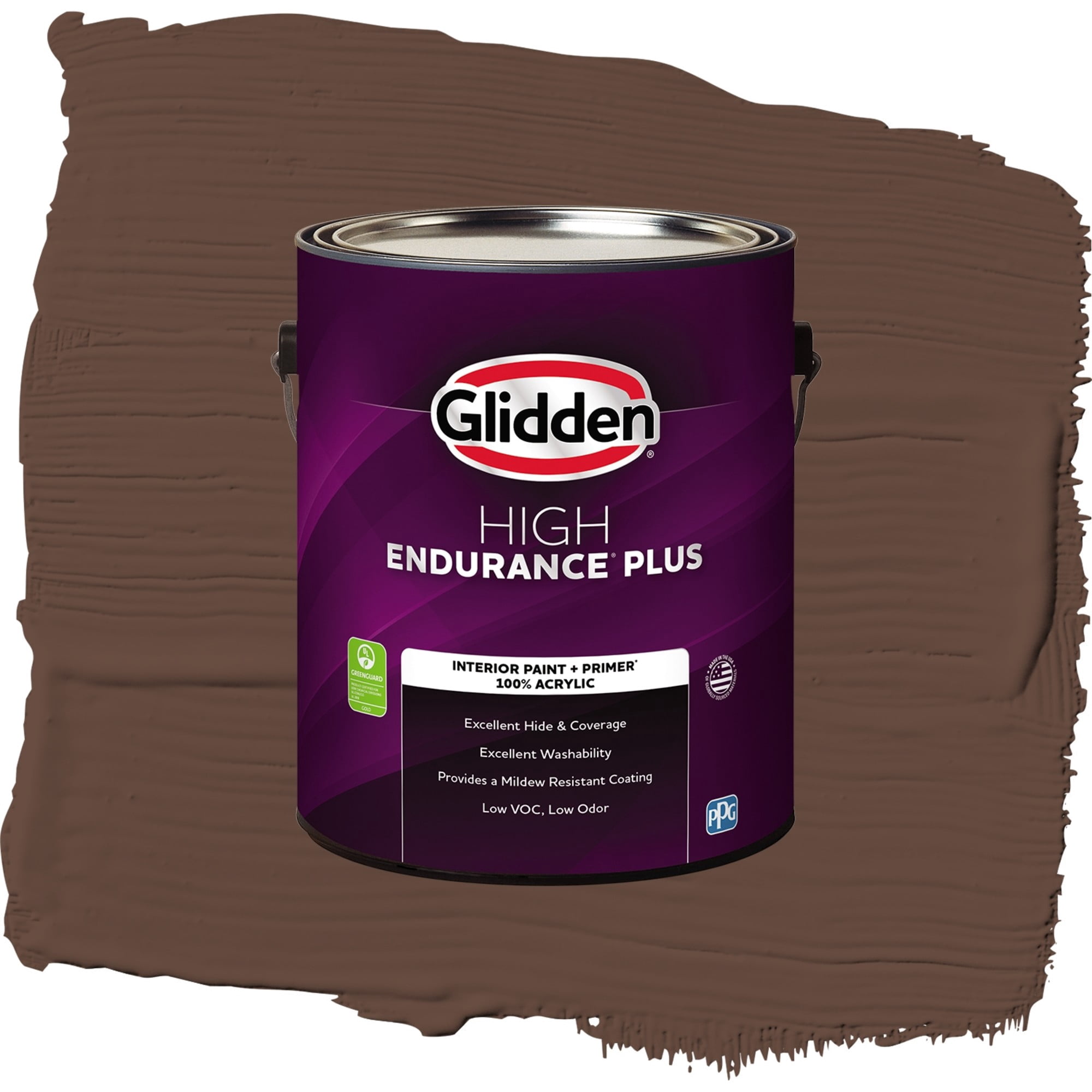 Glidden HEP Fudge / Brown, Eggshell Interior Paint with Primer, 1 Gallon