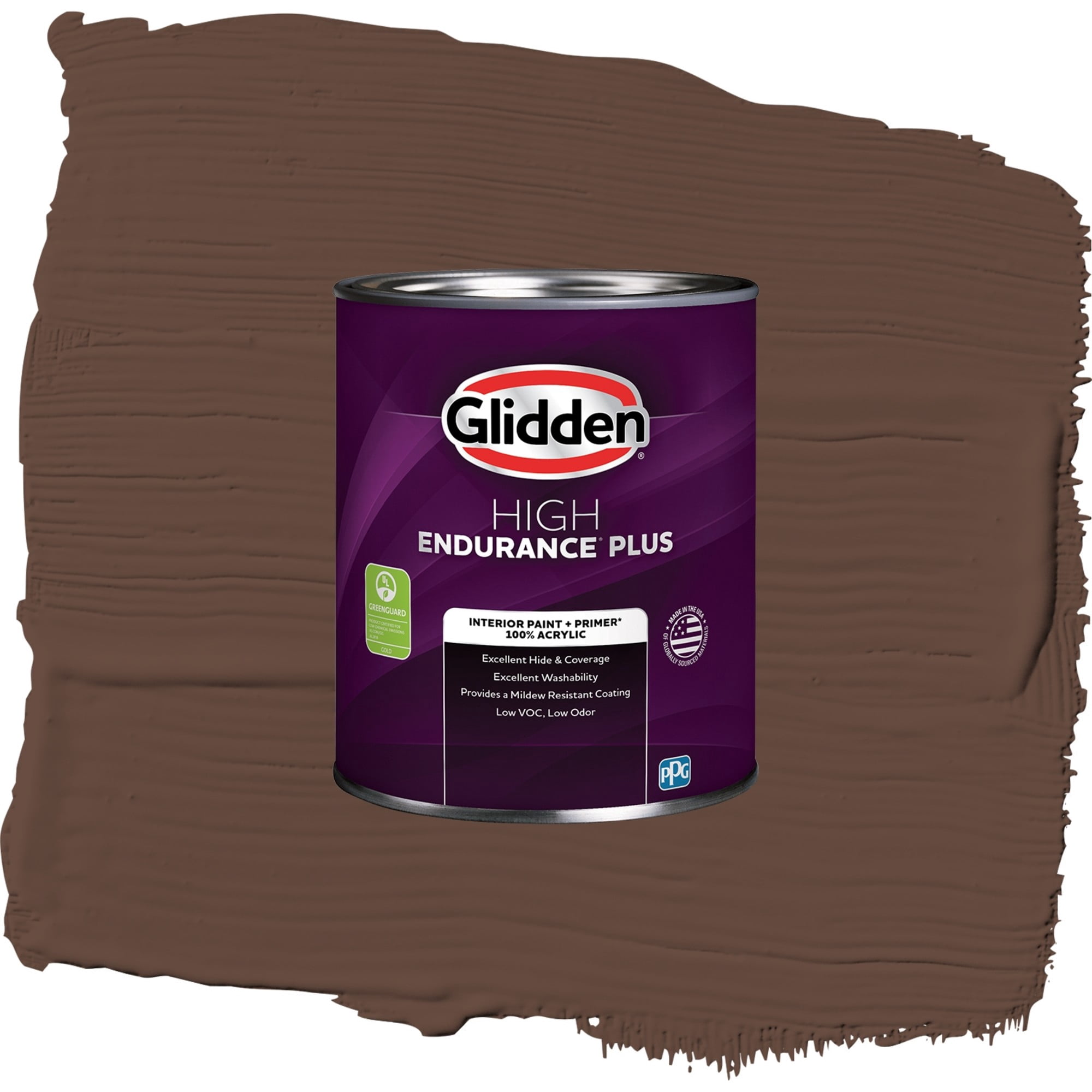 Glidden HEP Fudge / Brown, Eggshell Interior Paint with Primer, 1 Quart