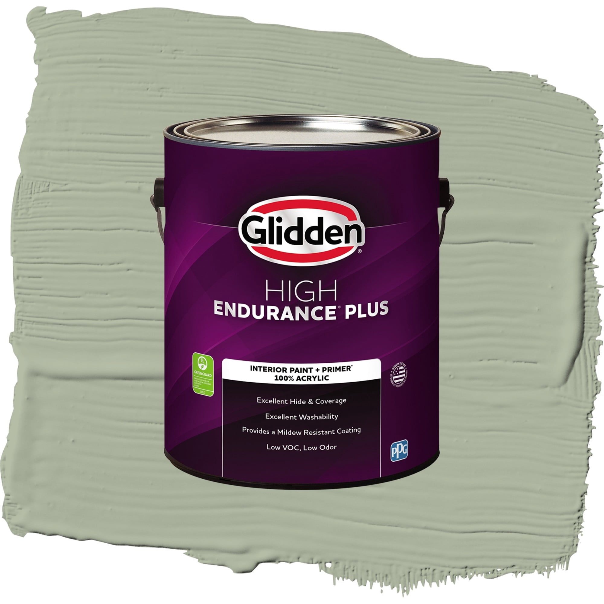 Glidden HEP Gargoyle / Green, Flat Interior Paint with Primer, 1 Gallon