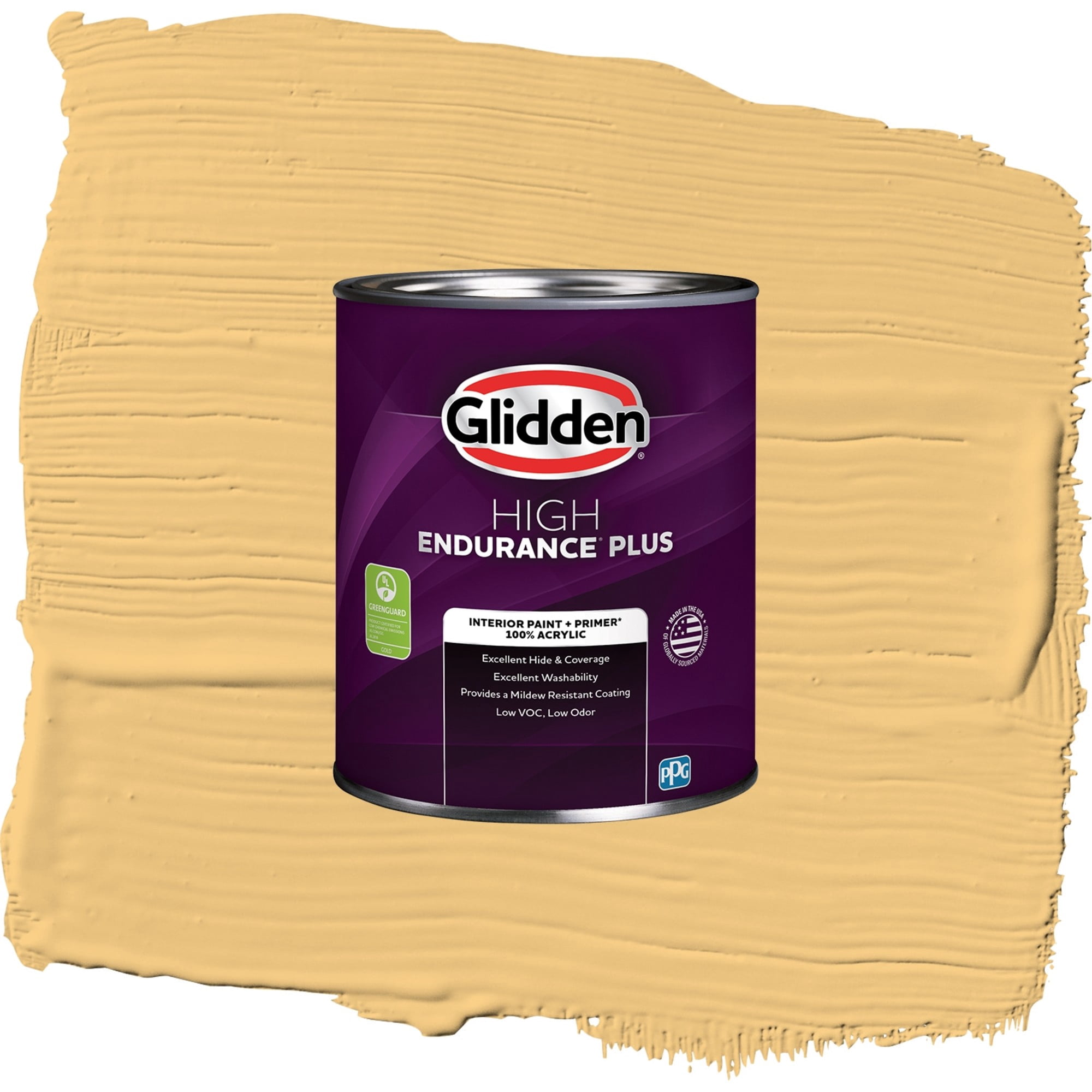 Glidden HEP Gold Buff / Yellow, Flat Interior Paint with Primer, 1 Quart