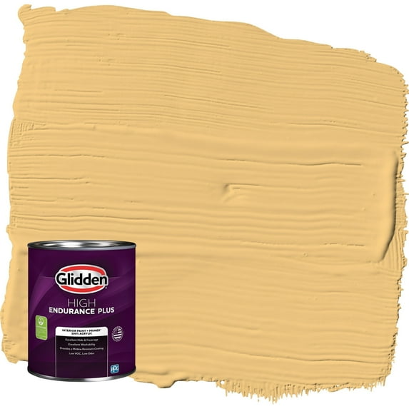 Glidden HEP Gold Buff / Yellow Flat Interior Paint with Primer, 1 Quart
