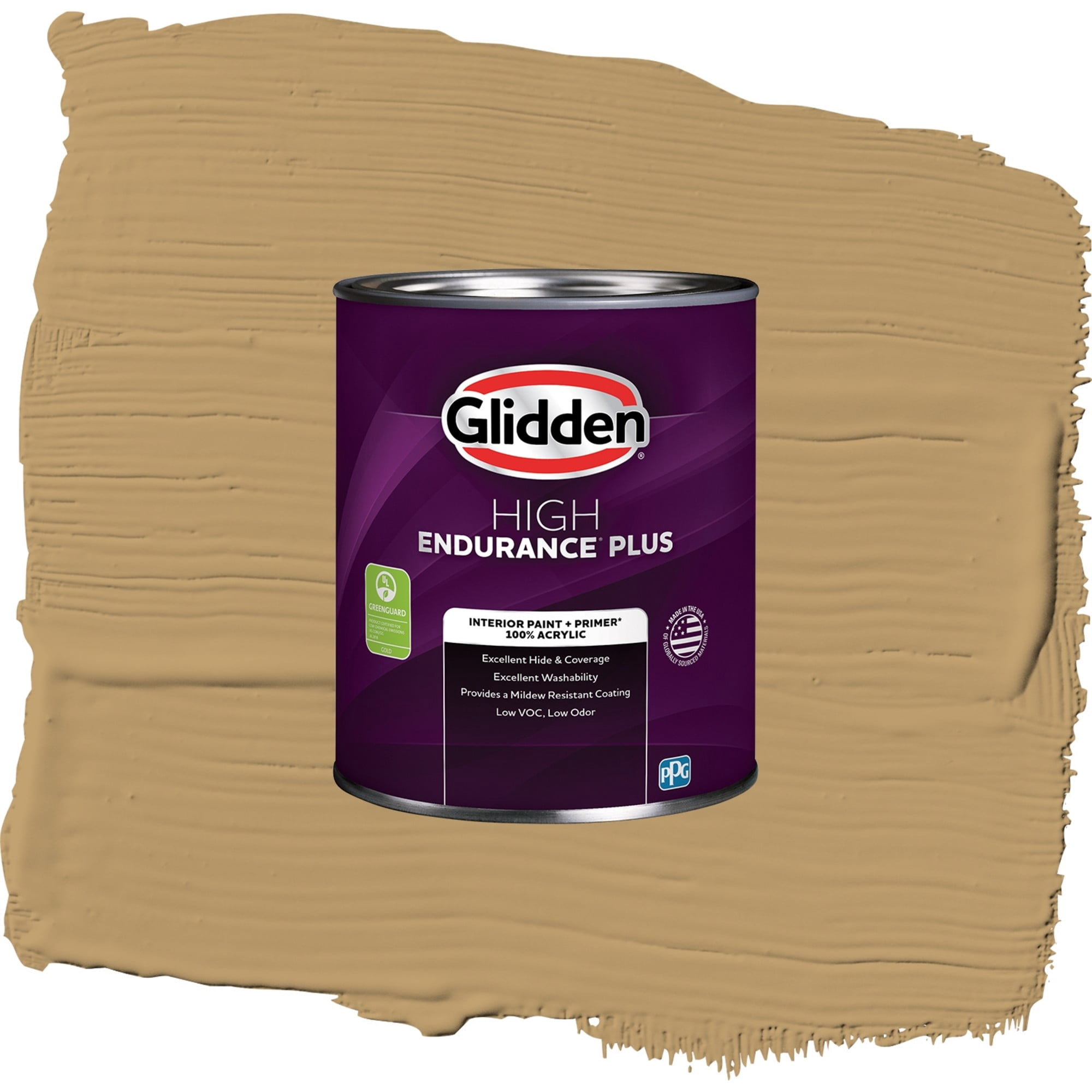 Glidden HEP Golden Granola / Beige, Eggshell Interior Paint with Primer, 1 Quart