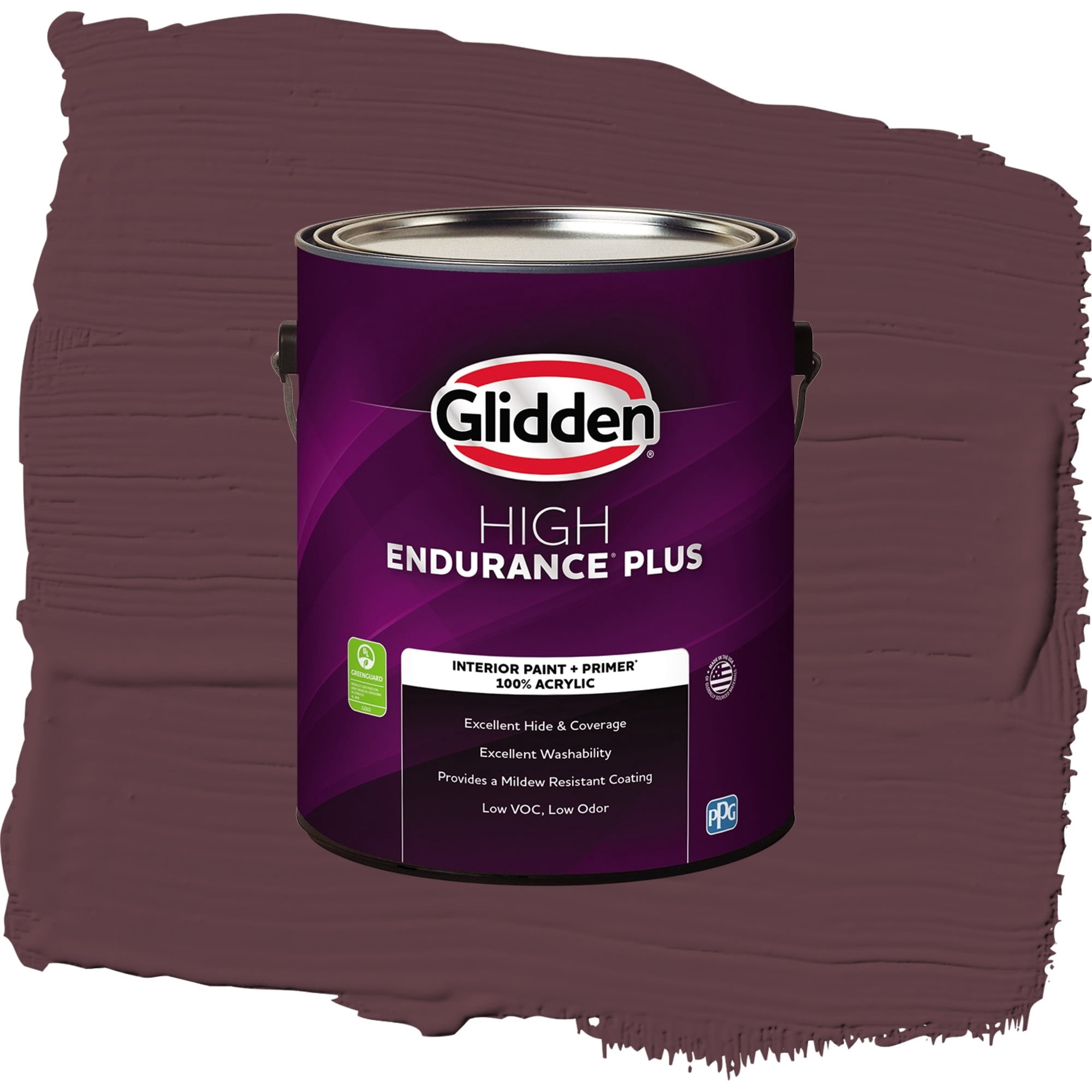 Glidden HEP Gooseberry / Purple, Flat Interior Paint with Primer, 1 Gallon