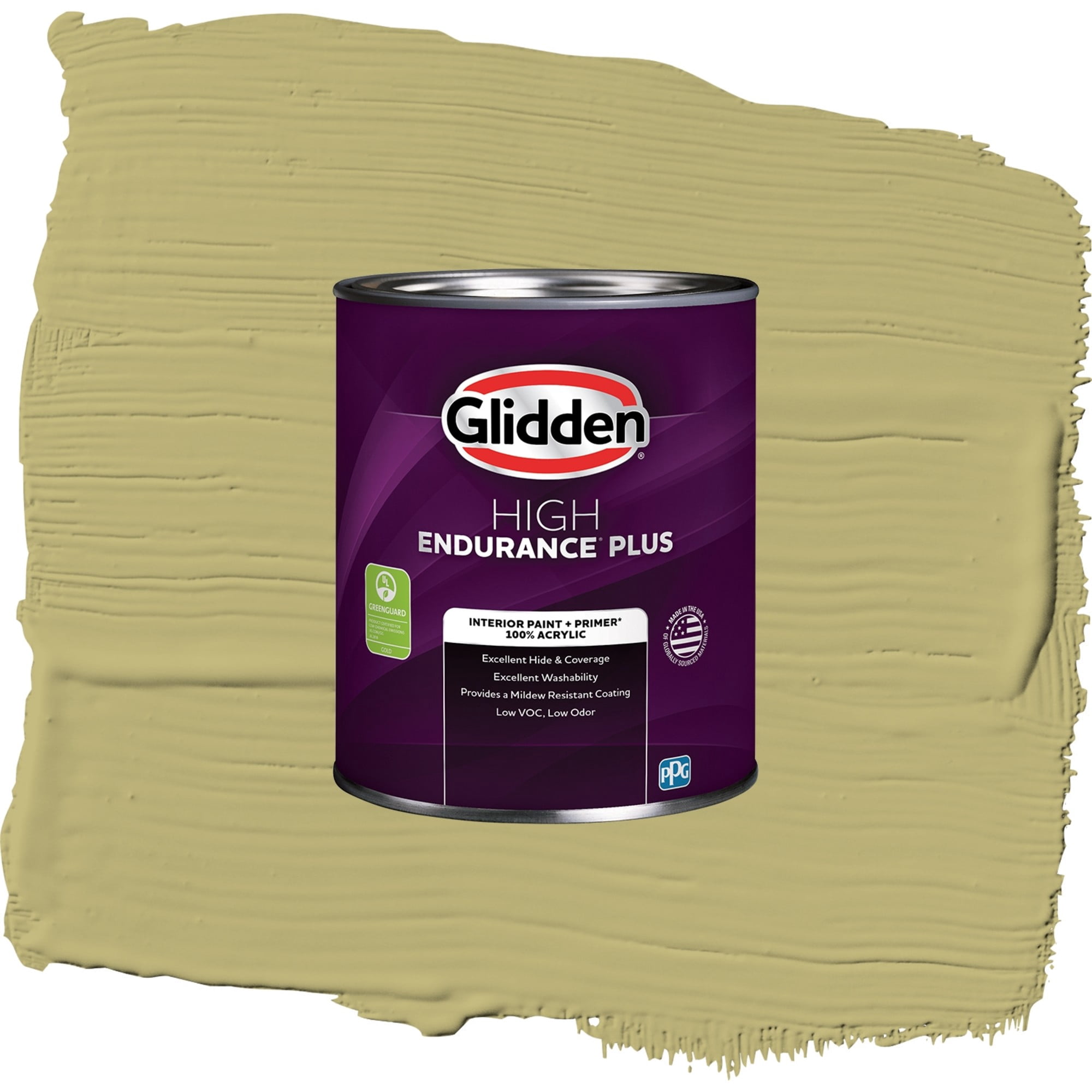 Glidden HEP Gracious Glow / Green, Semi-Gloss Interior Paint with Primer, 1 Quart