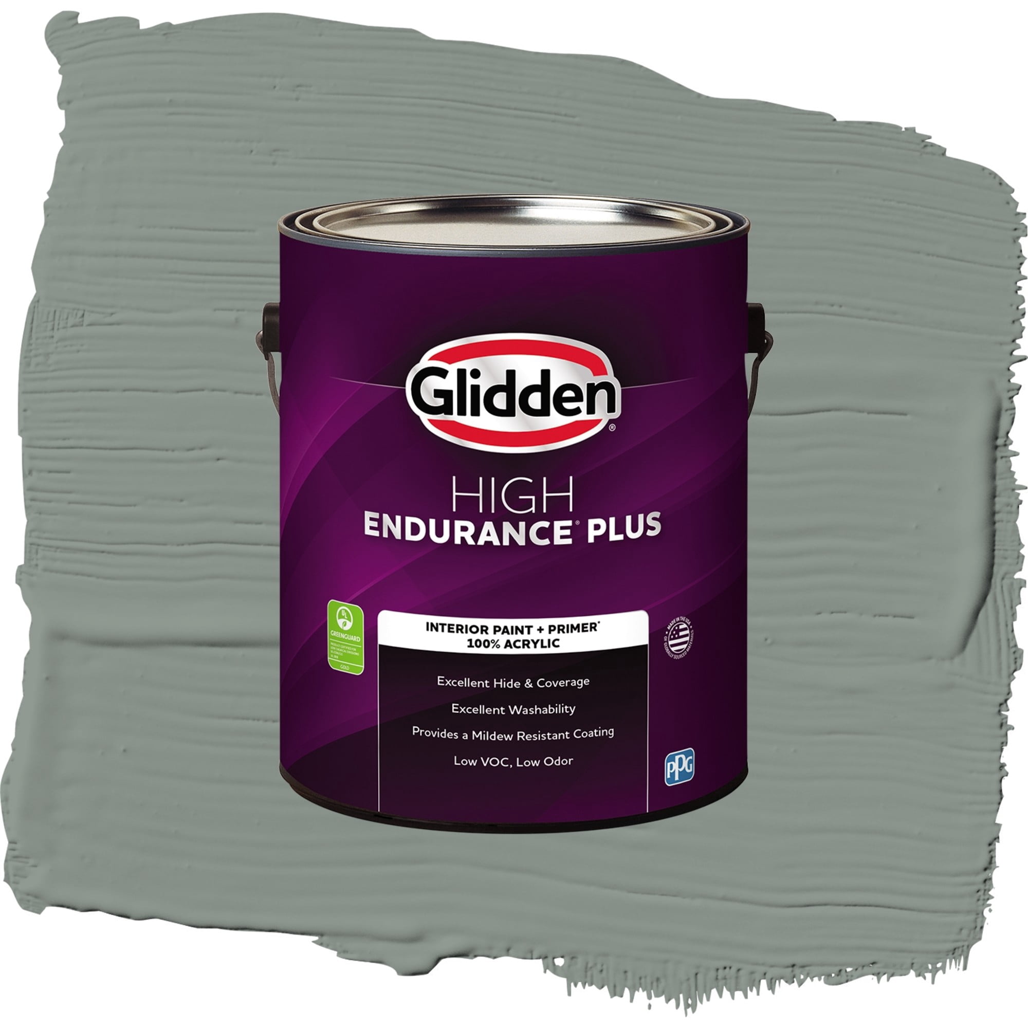 Glidden High Endurance Plus Gray Heron Eggshell Interior Paint and Primer, 1 Gallon