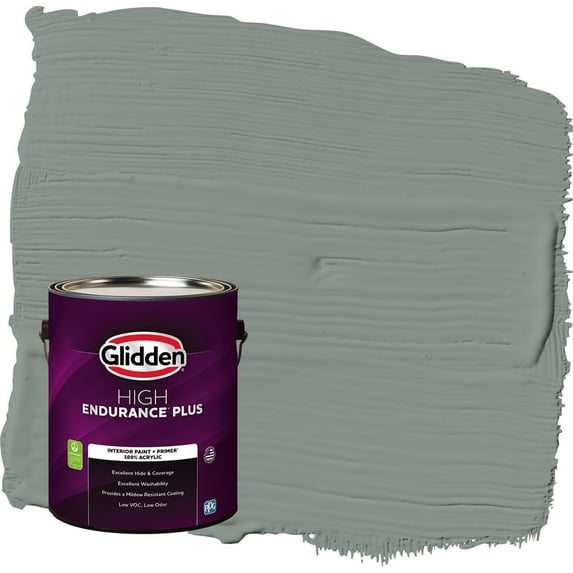 Glidden HEP Gray Heron / Grey Semi-Gloss Interior Paint with Primer, 1 Gallon