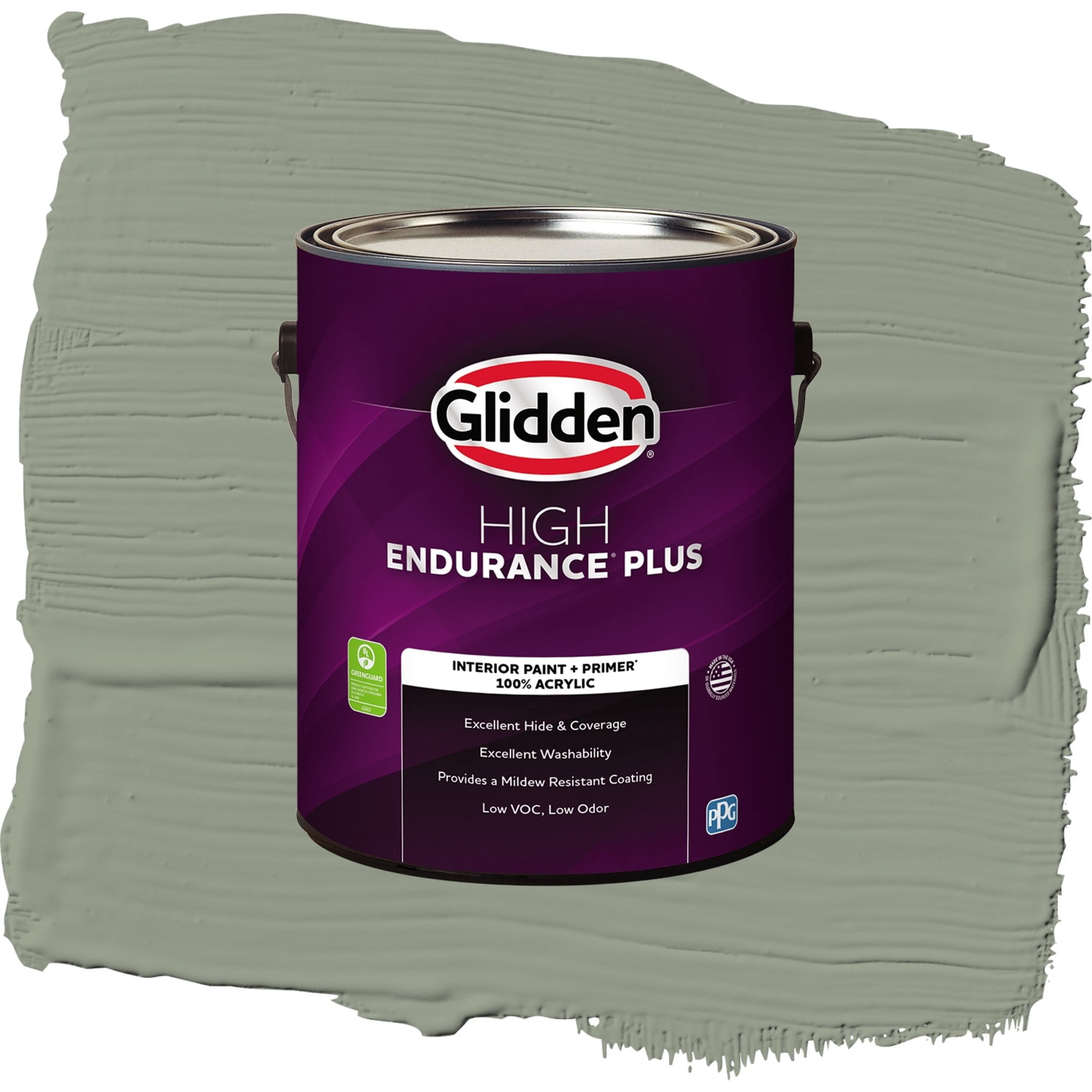 Glidden HEP Green Tea Leaf / Green, Eggshell Interior Paint with Primer, 1 Gallon