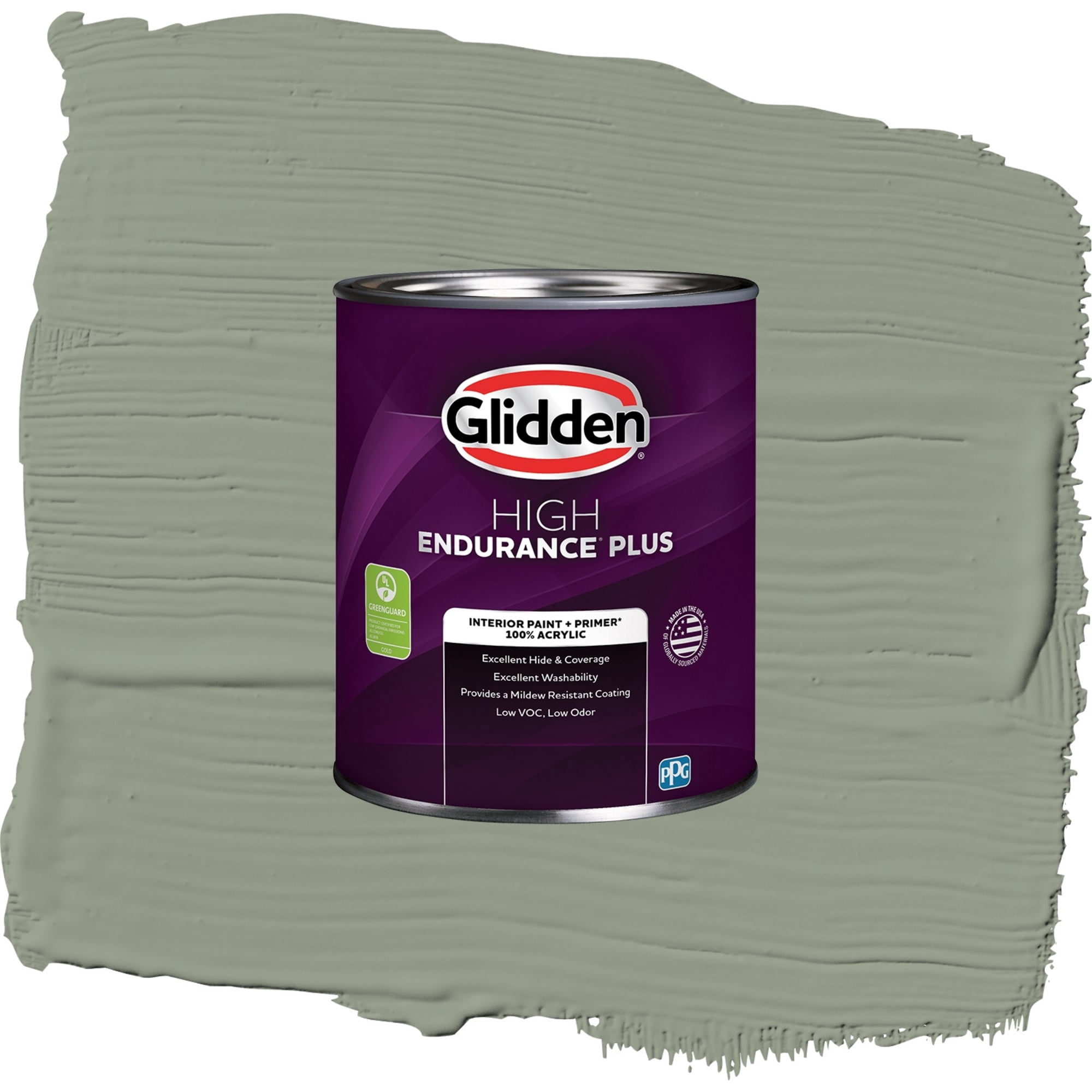 Glidden HEP Green Tea Leaf / Green, Flat Interior Paint with Primer, 1 Quart