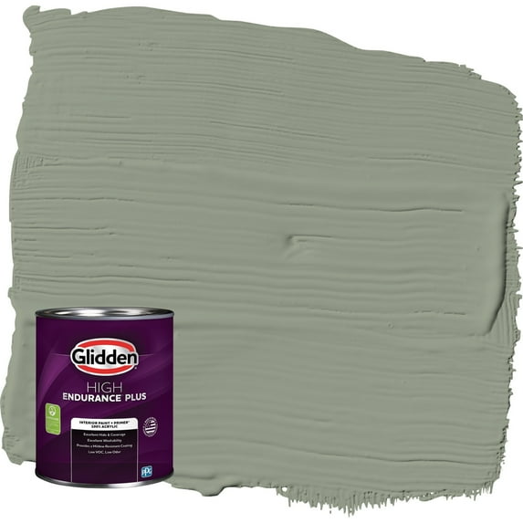 Glidden HEP Green Tea Leaf / Green Semi-Gloss Interior Paint with Primer, 1 Quart