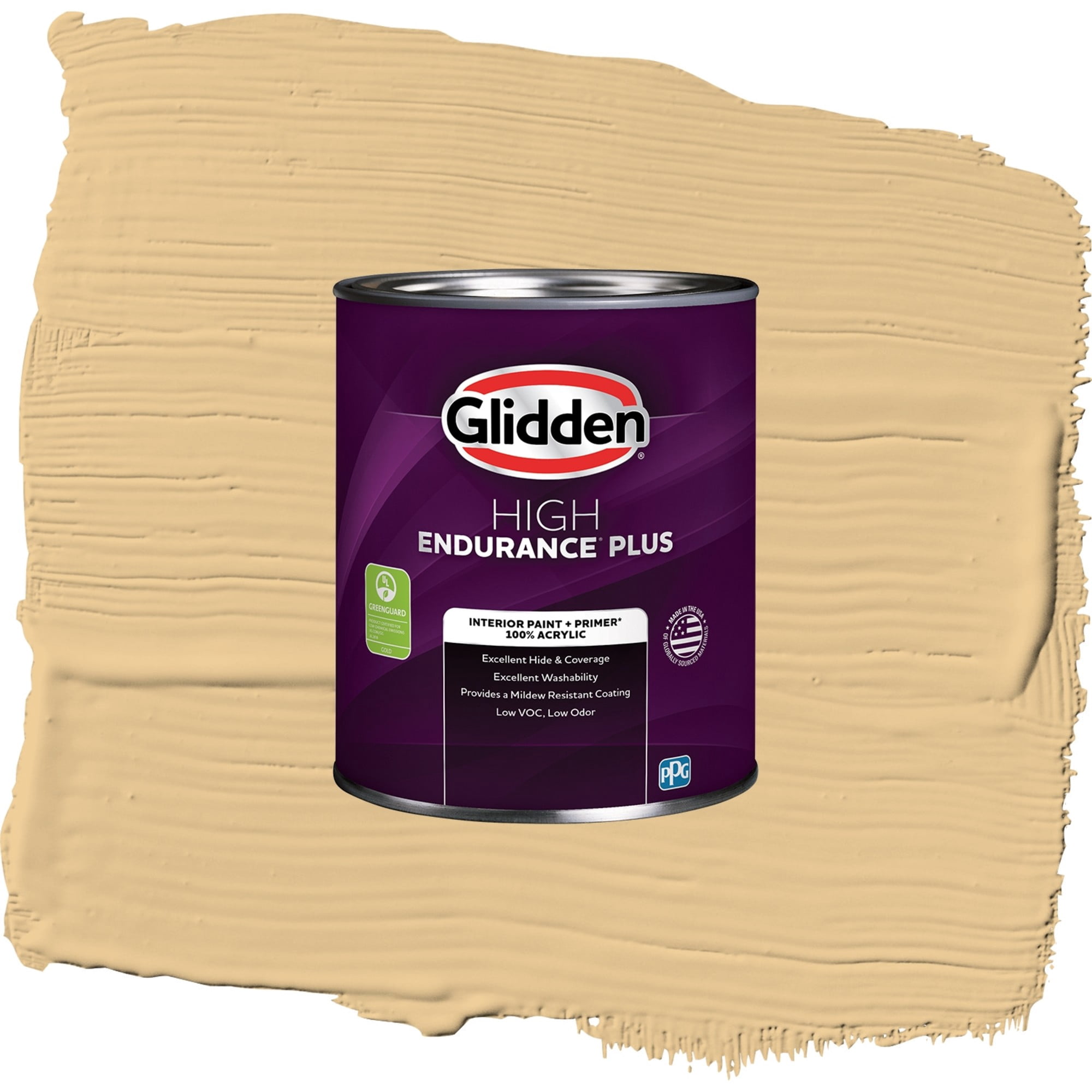 Glidden HEP Halo / Yellow, Flat Interior Paint with Primer, 1 Quart