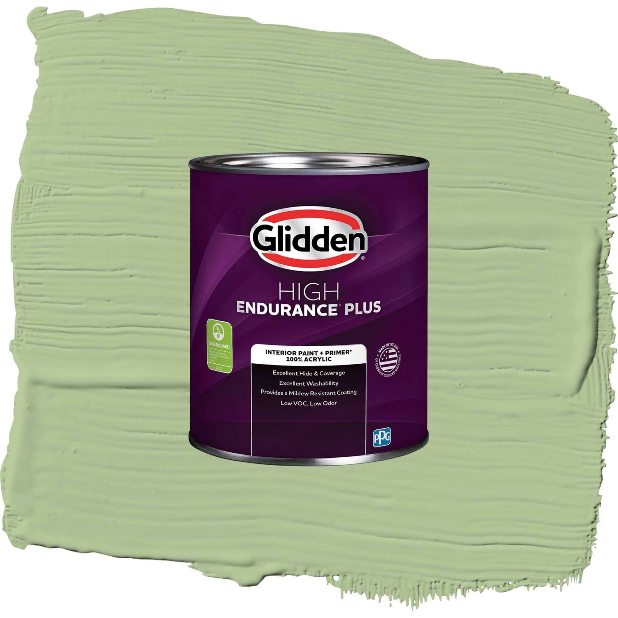 Glidden HEP Harmonious / Green, Flat Interior Paint with Primer, 1 Quart
