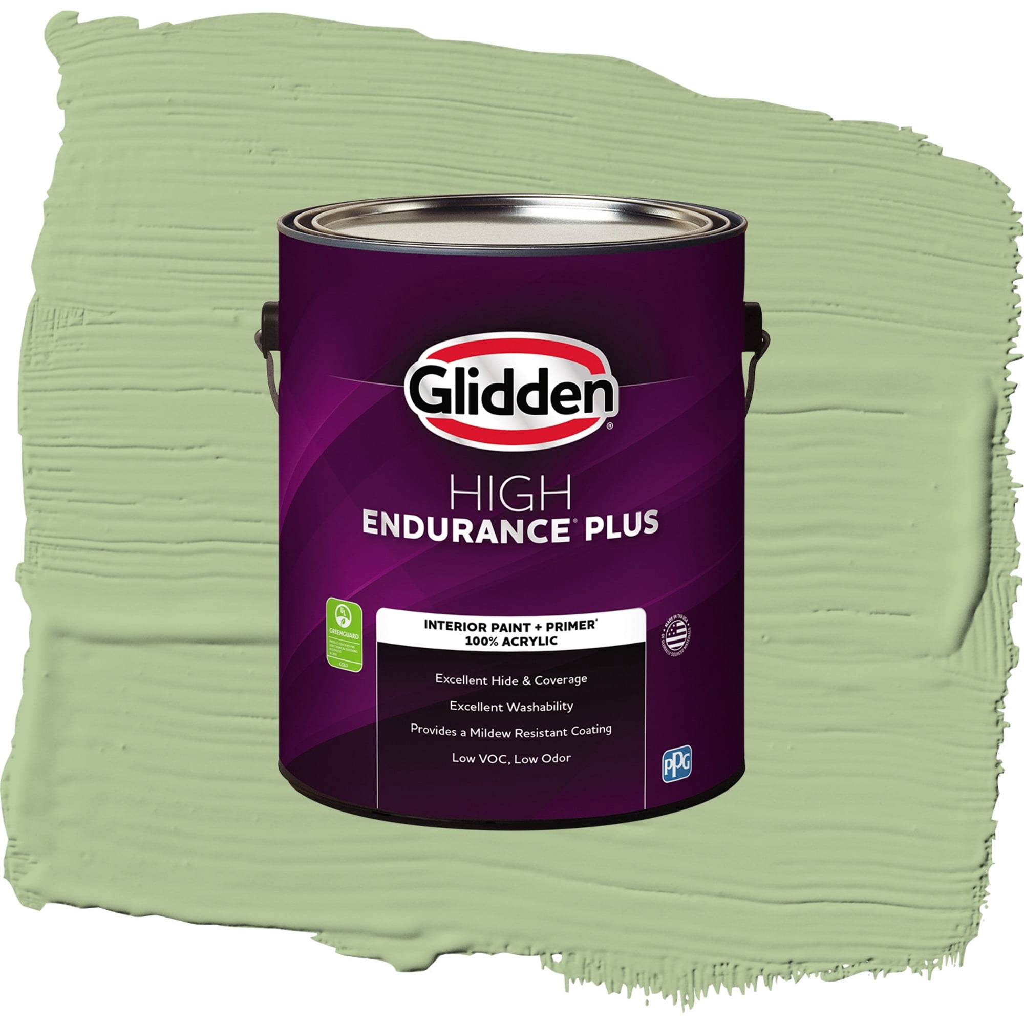 Glidden HEP Harmonious / Green, Semi-Gloss Interior Paint with Primer, 1 Gallon