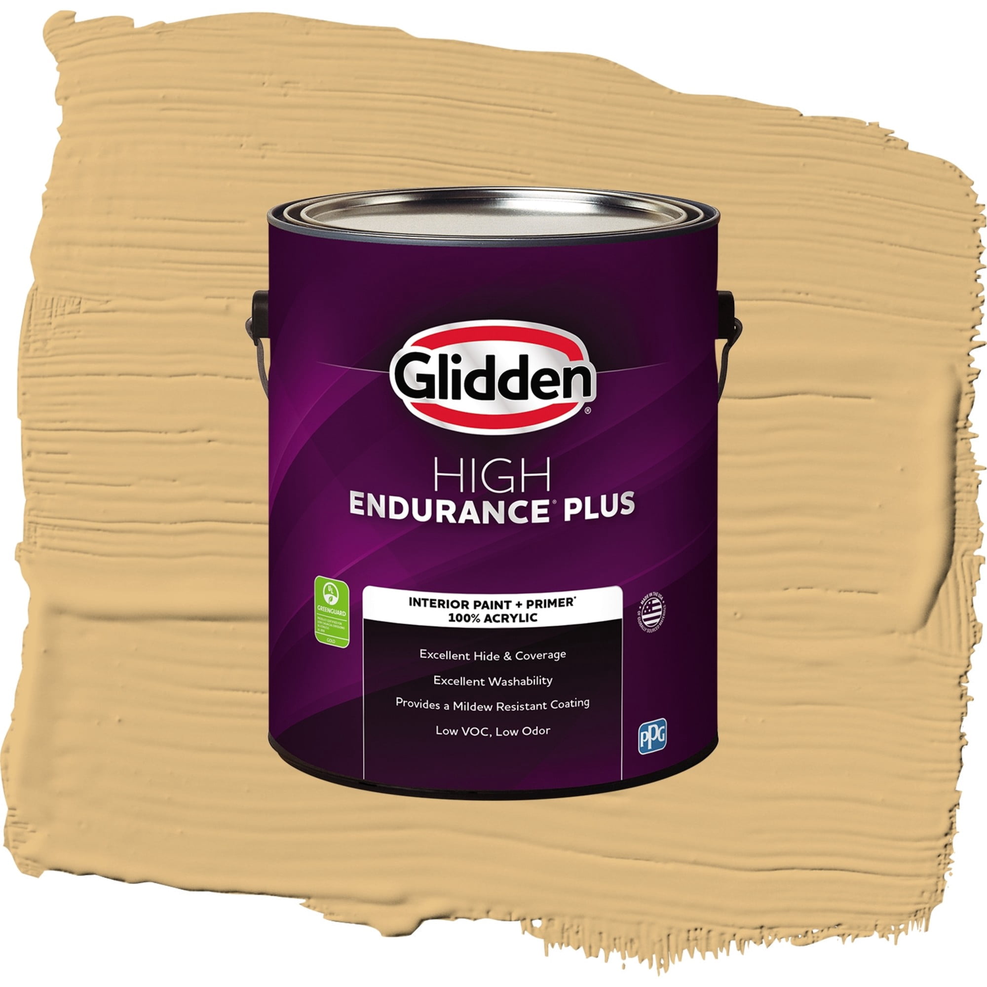 Glidden HEP Honey Bunny / Yellow, Flat Interior Paint with Primer, 1 Gallon