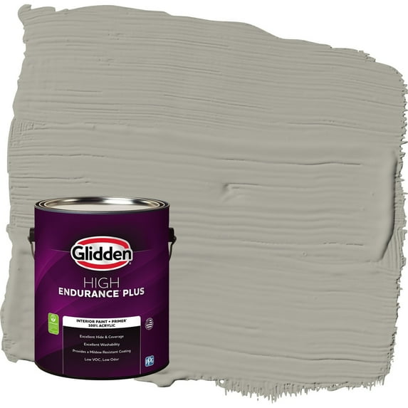 Glidden HEP Hot Stone / Gray Semi-Gloss Interior Paint with Primer, 1 Gallon