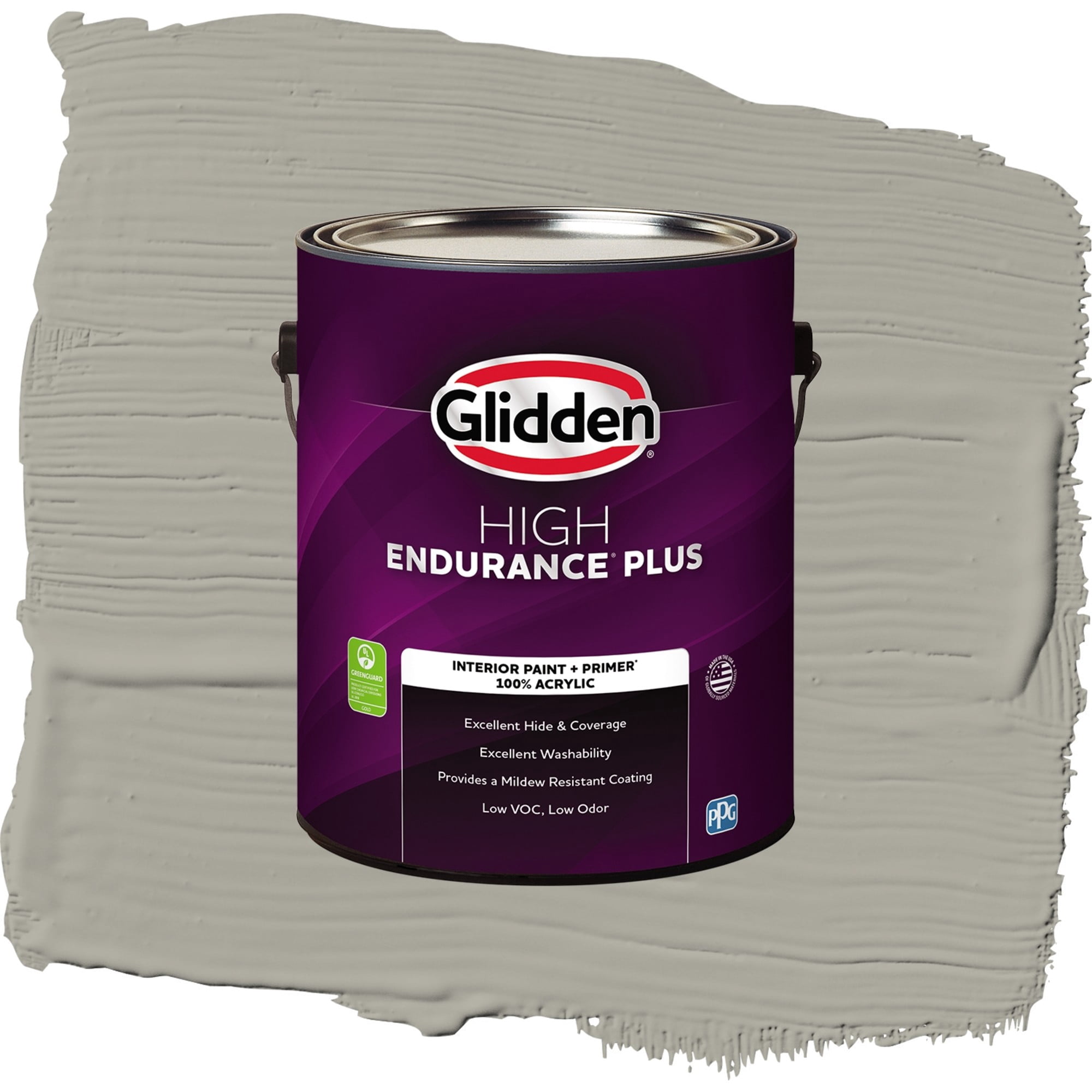 Glidden HEP Hot Stone / Gray, Semi-Gloss Interior Paint with Primer, 1 Gallon