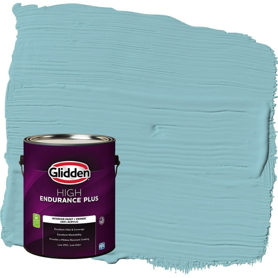 Glidden HEP Kingston Aqua / Blue Flat Interior Paint with Primer, 1 Gallon