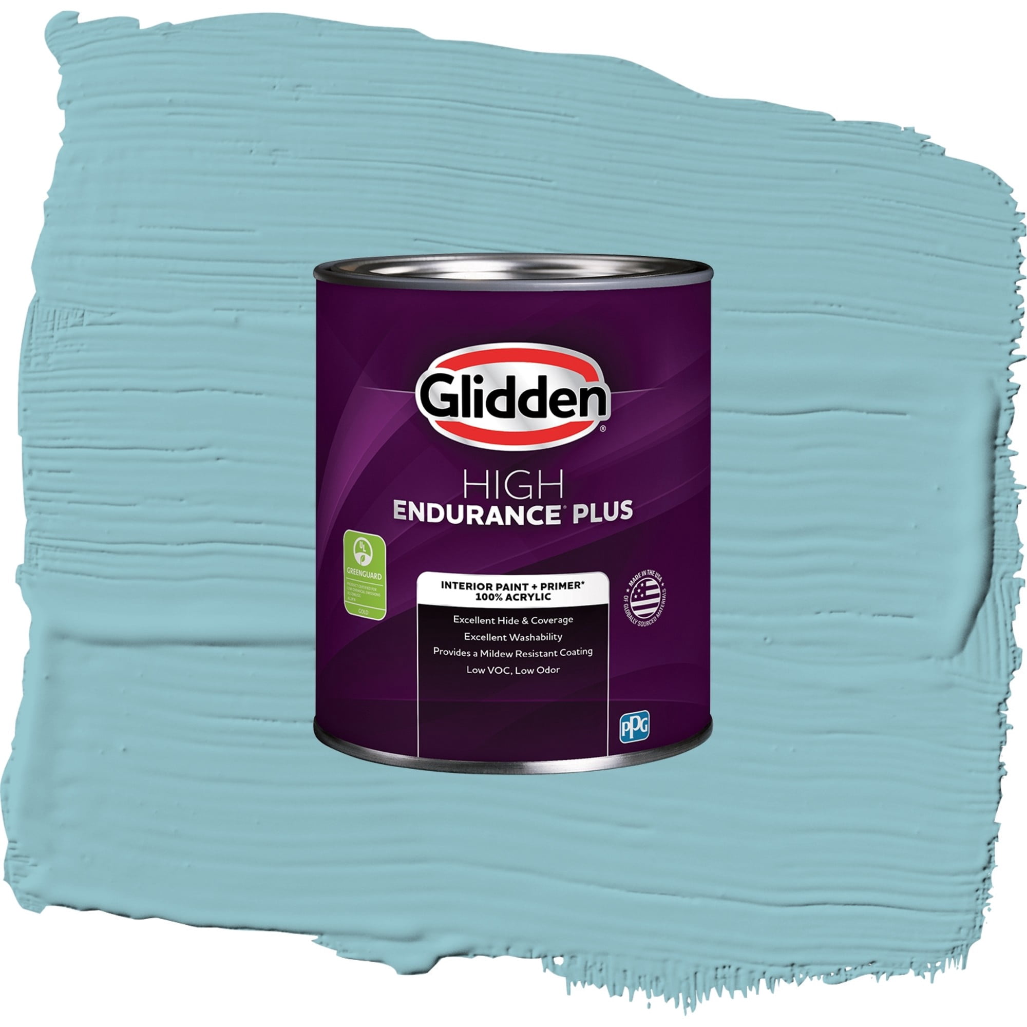 Glidden HEP Kingston Aqua / Blue, Flat Interior Paint with Primer, 1 Quart