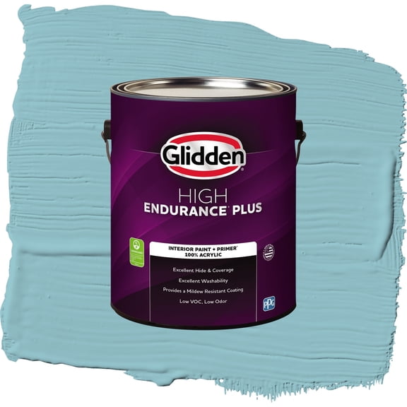 Glidden HEP Kingston Aqua / Blue, Semi-Gloss Interior Paint with Primer, 1 Gallon
