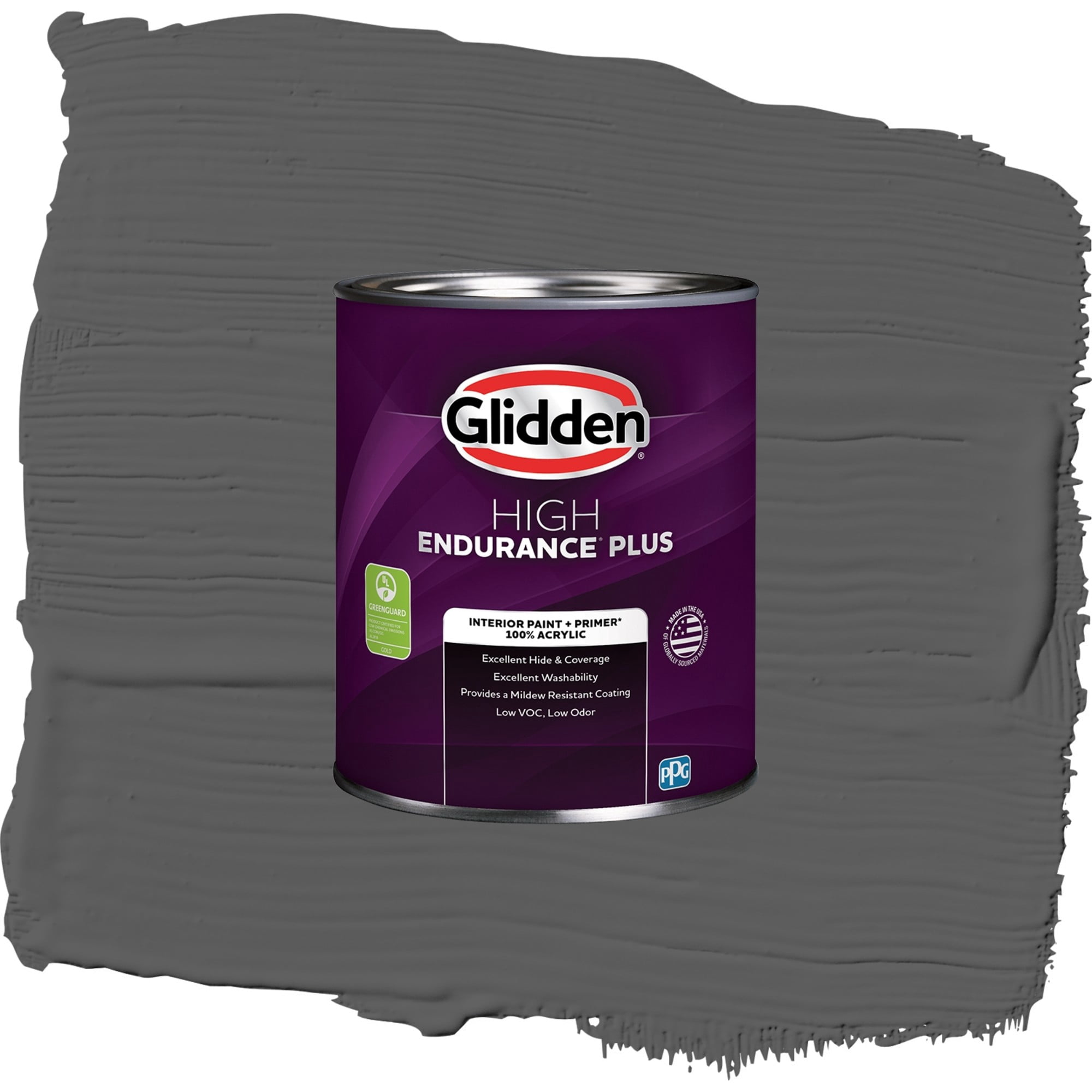 Glidden HEP Knight's Armor / Gray, Flat Interior Paint with Primer, 1 Quart