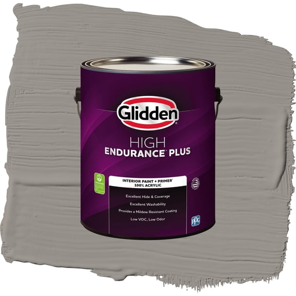 Glidden HEP Lazy Afternoon / Gray, Flat Interior Paint with Primer, 1 Gallon