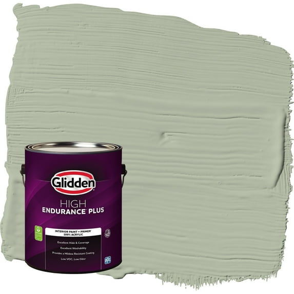 Glidden HEP Light Sage / Green Flat Interior Paint with Primer, 1 Gallon