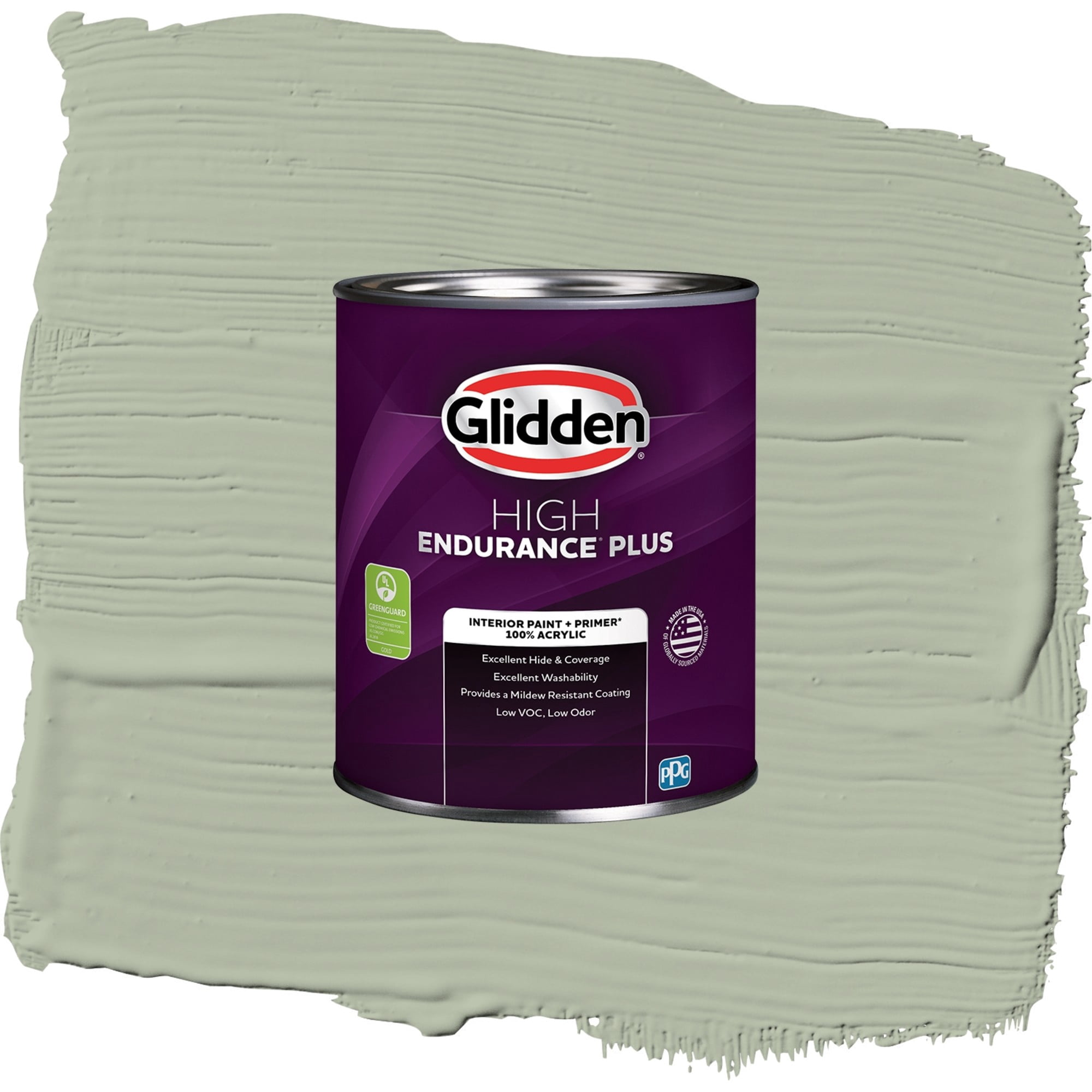 Glidden High Endurance Plus Light Sage Semi Gloss Interior Paint and Primer, 1 Quart