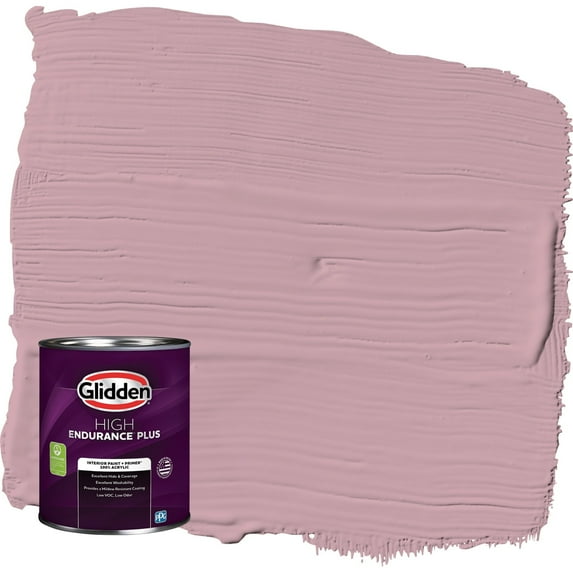 Glidden HEP Lighthearted Rose / Purple Flat Interior Paint with Primer, 1 Quart