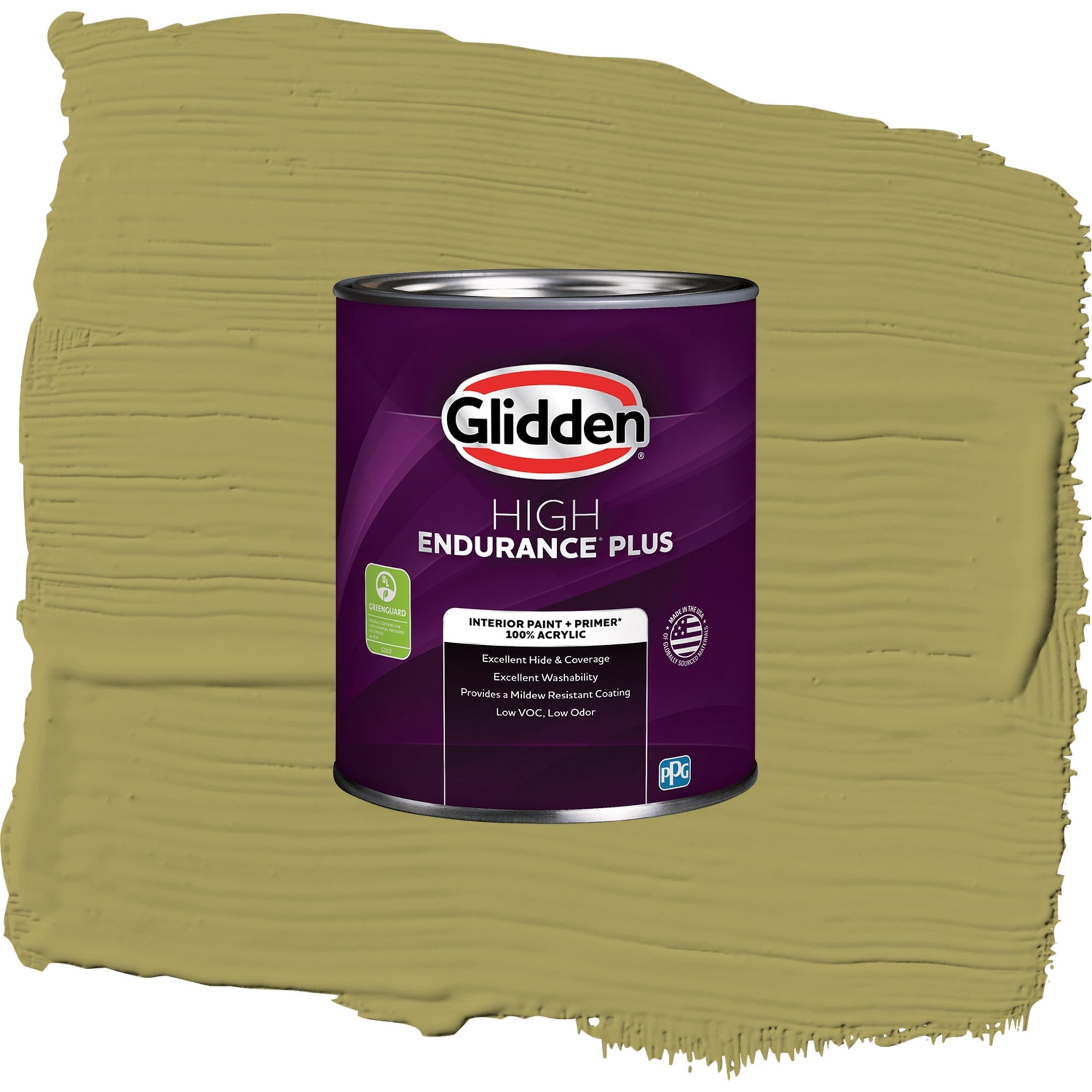 Glidden HEP Loveliest Leaves / Green, Semi-Gloss Interior Paint with Primer, 1 Quart