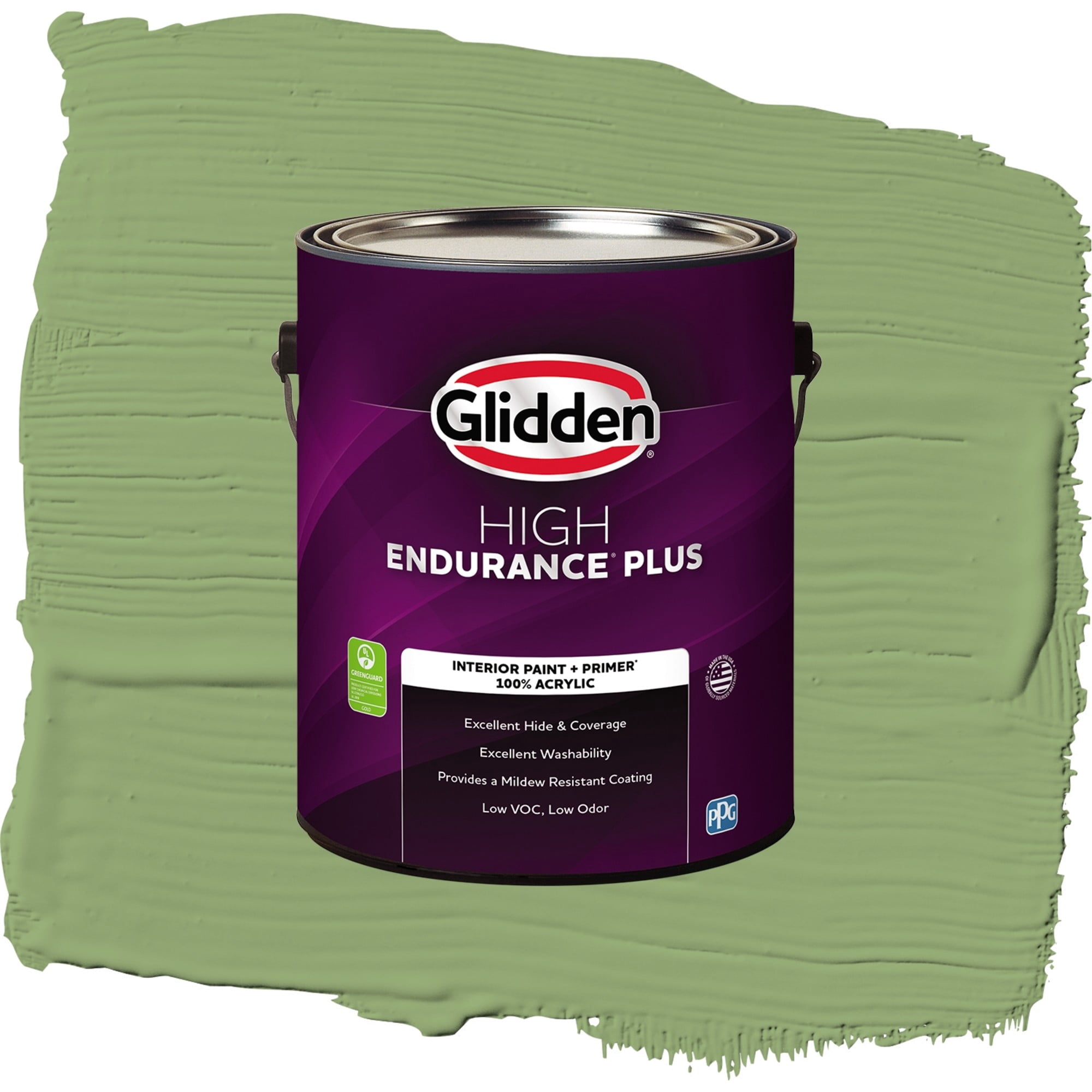 Glidden HEP Luscious Lime / Green, Flat Interior Paint with Primer, 1 Gallon