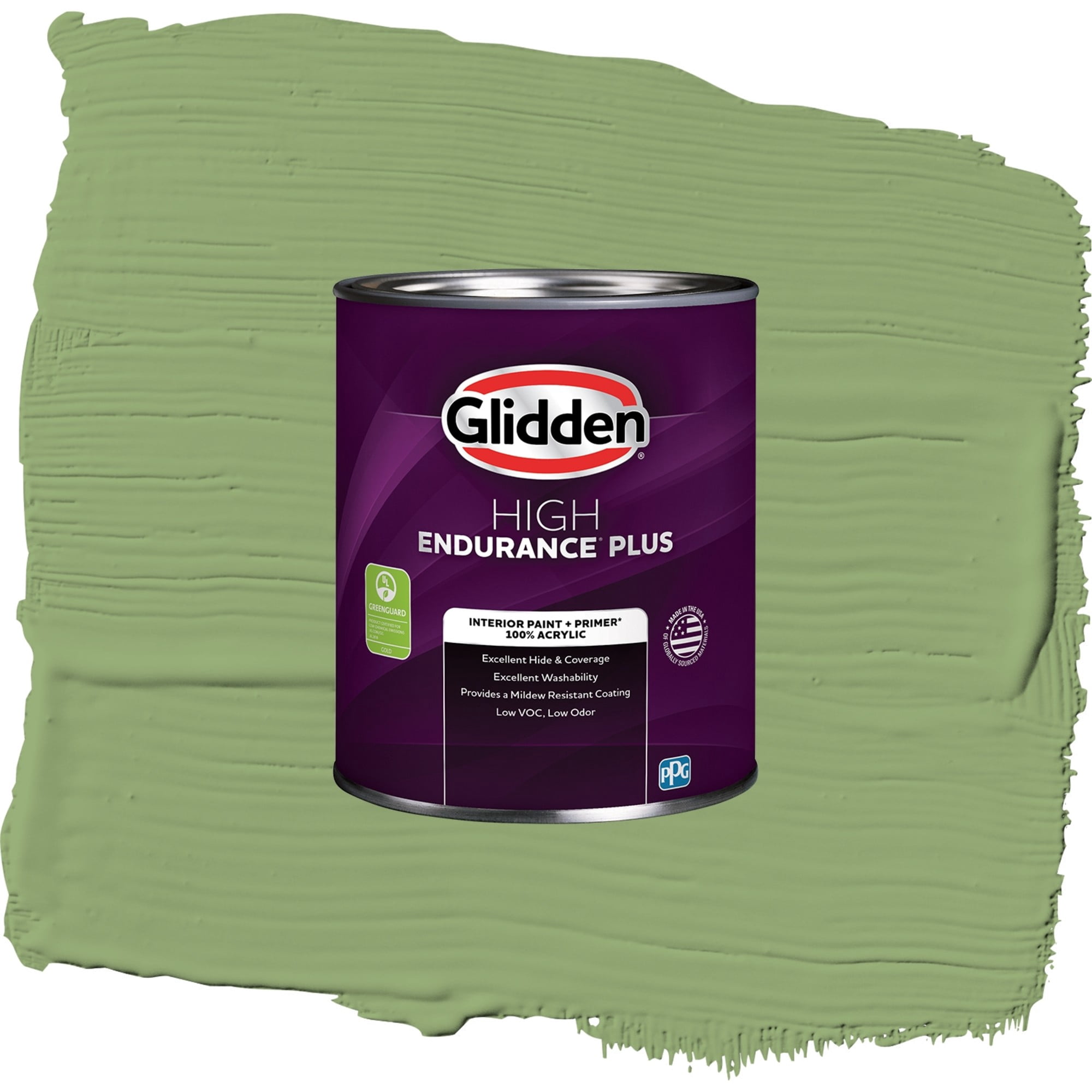 Glidden HEP Luscious Lime / Green, Flat Interior Paint with Primer, 1 Quart