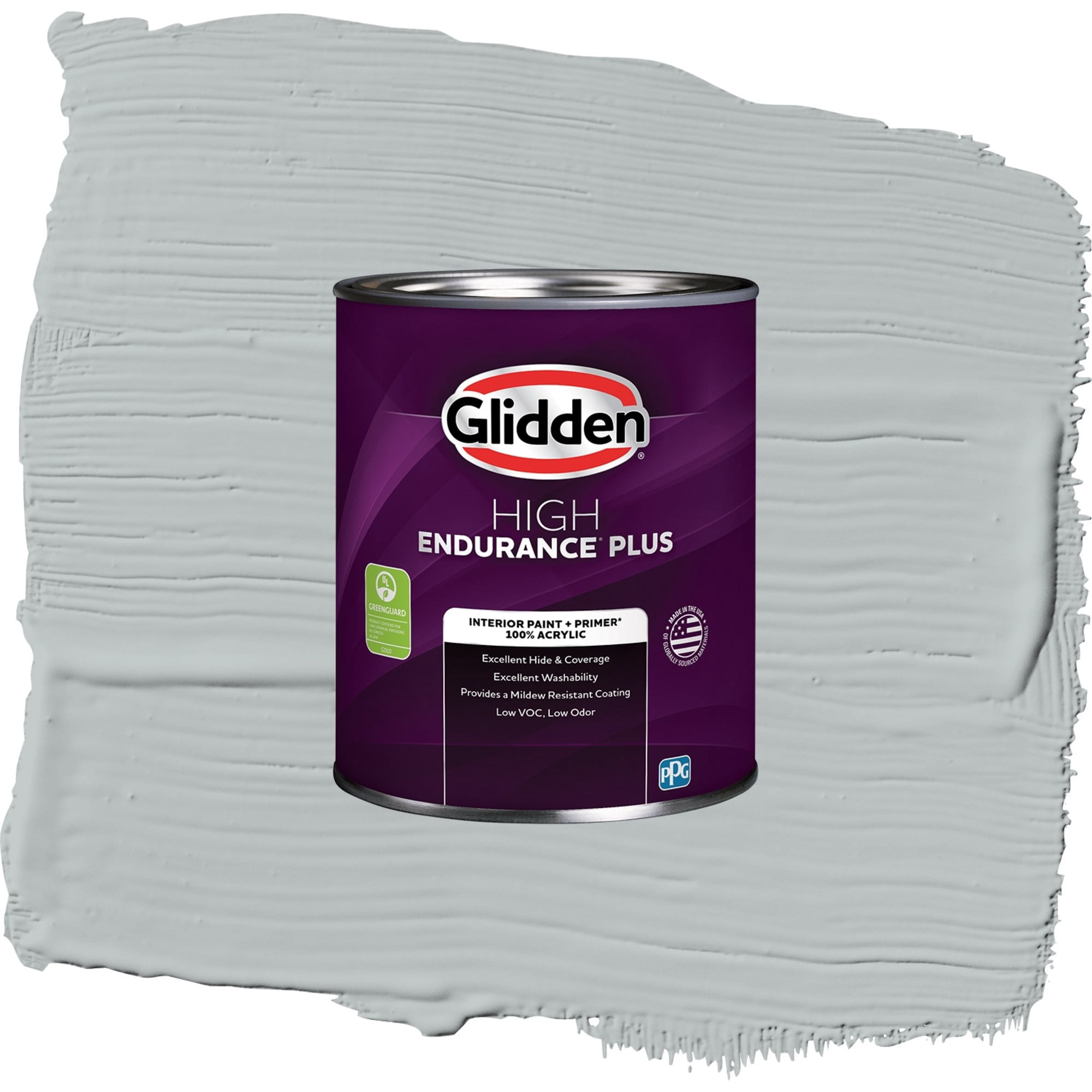 Glidden HEP Maiden Mist / Gray, Flat Interior Paint with Primer, 1 Quart