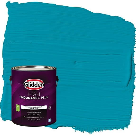 Glidden HEP Mediterranean Blue / Blue Flat Interior Paint with Primer, 1 Gallon