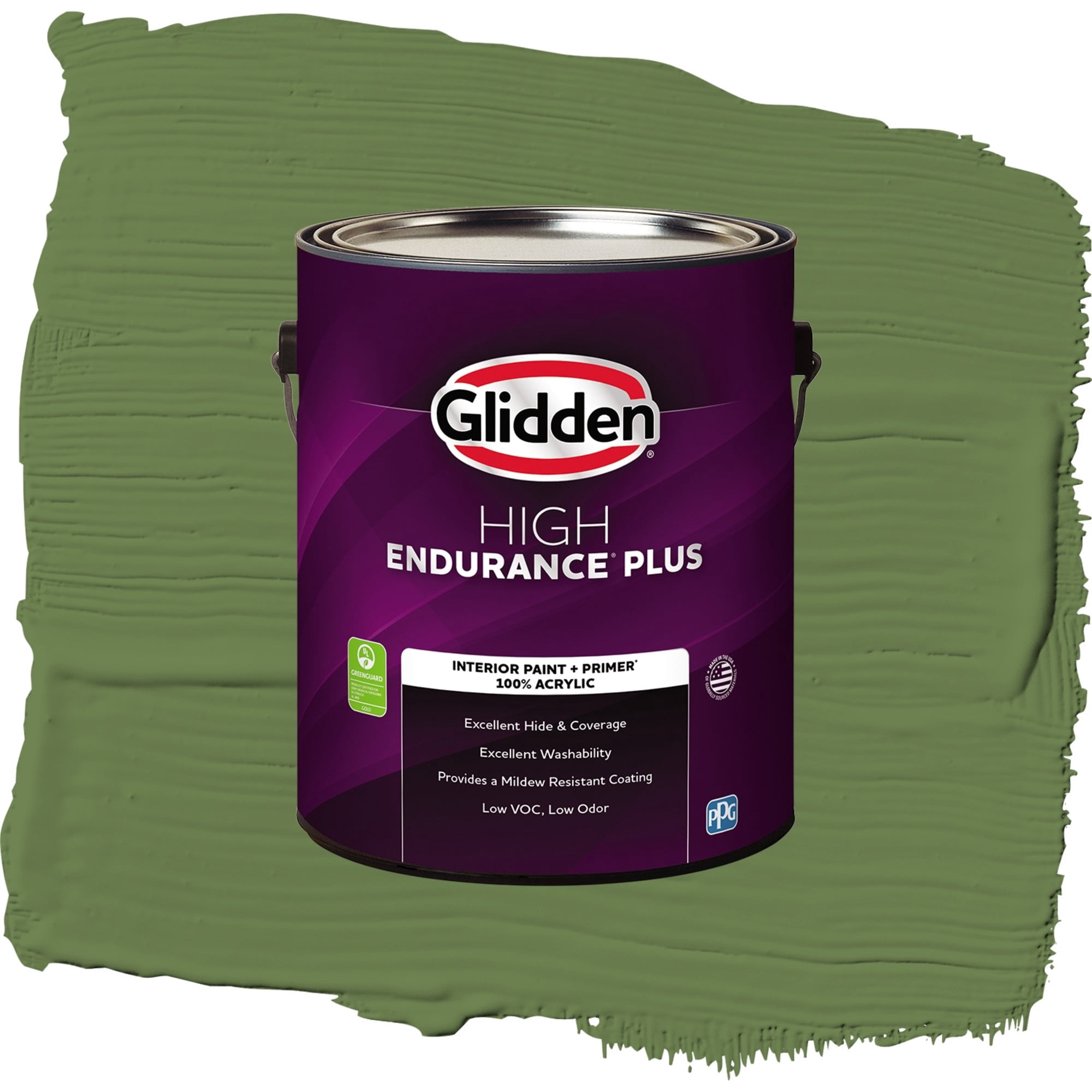 Glidden HEP Mint Leaves / Green, Semi-Gloss Interior Paint with Primer, 1 Gallon