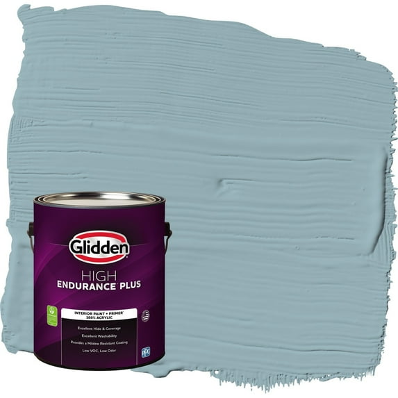 Glidden HEP Mountain Stream / Blue Semi-Gloss Interior Paint with Primer, 1 Gallon
