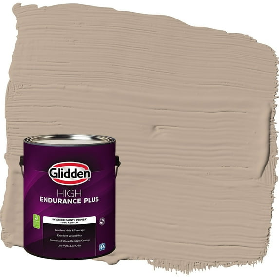 Glidden HEP Notorious / Brown Flat Interior Paint with Primer, 1 Gallon