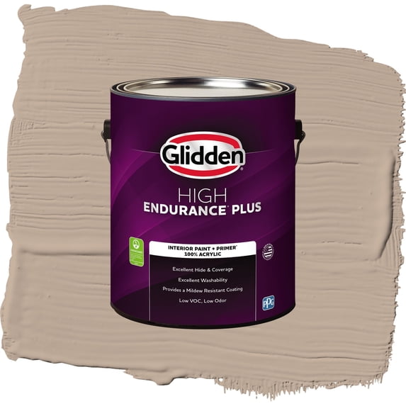 Glidden HEP Notorious / Brown, Flat Interior Paint with Primer, 1 Gallon